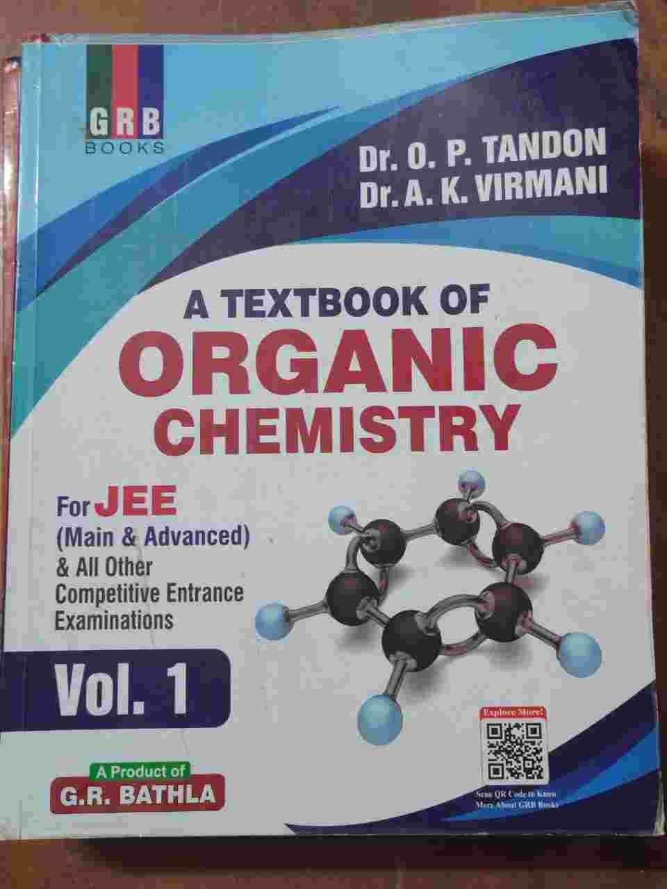 TEXTBOOK OF ORGANIC CHEMISTRY jee mains advanced