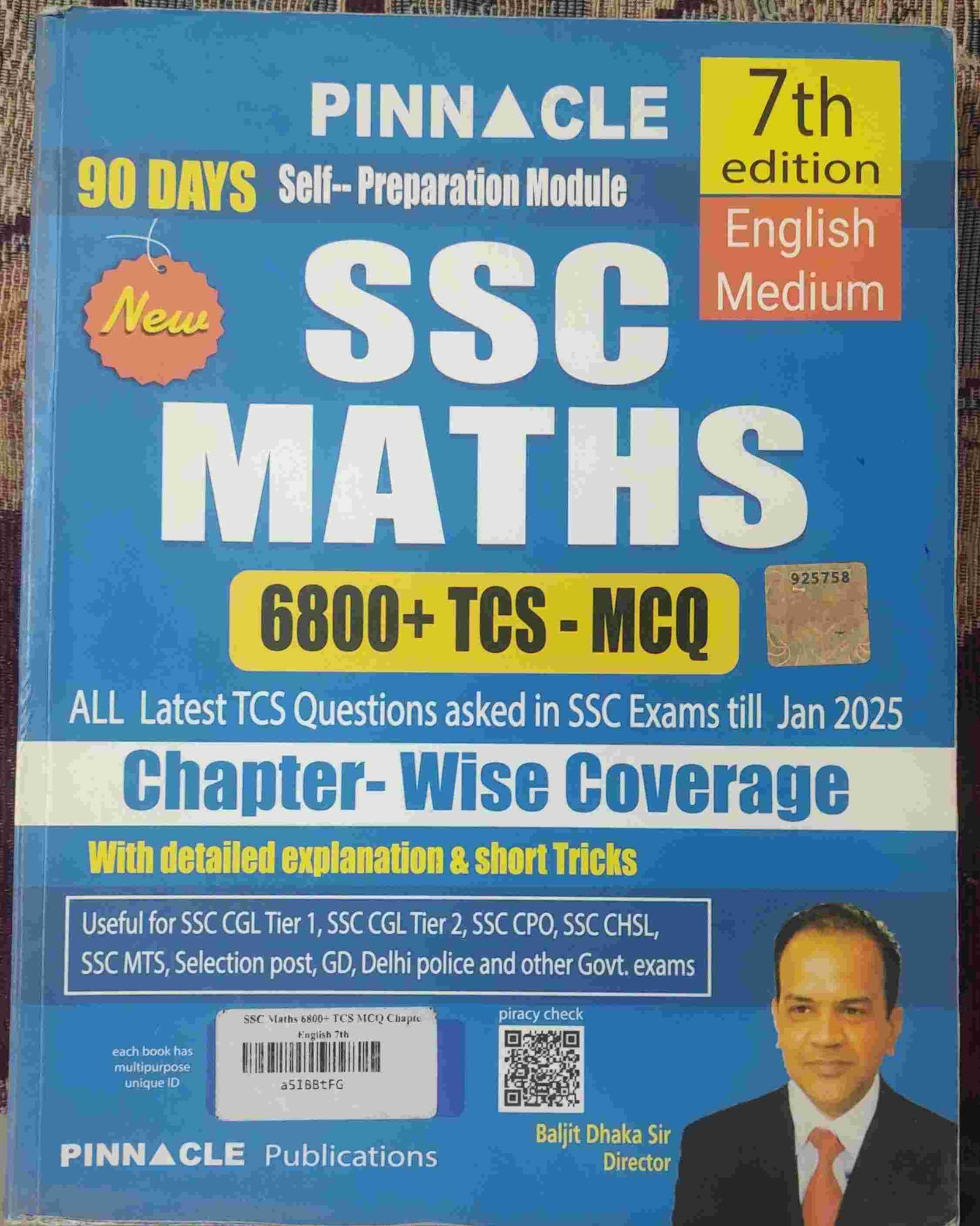 SSC CGL Pinnacle Maths book 7th edition