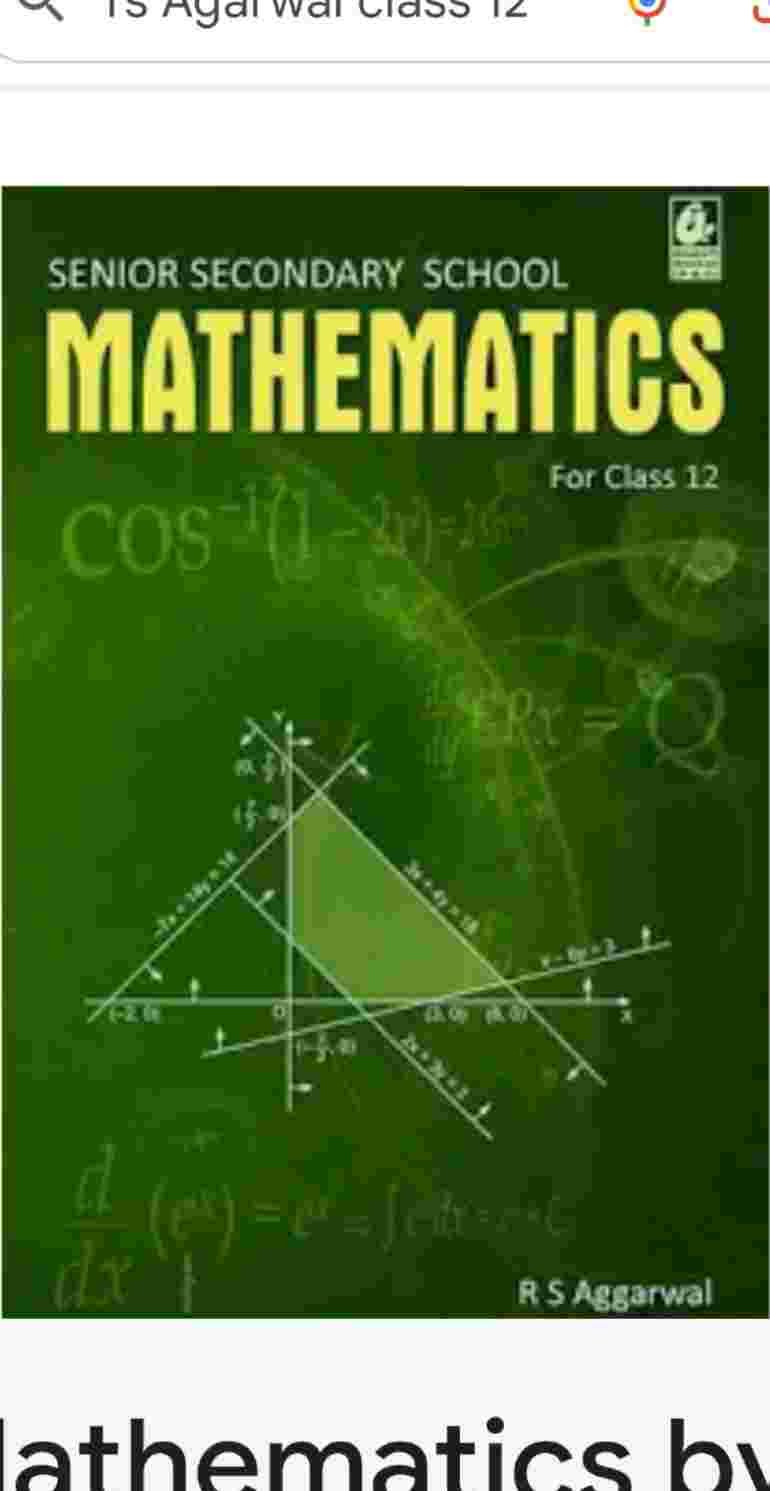 Rs Aggarwal Mathematics for class 12