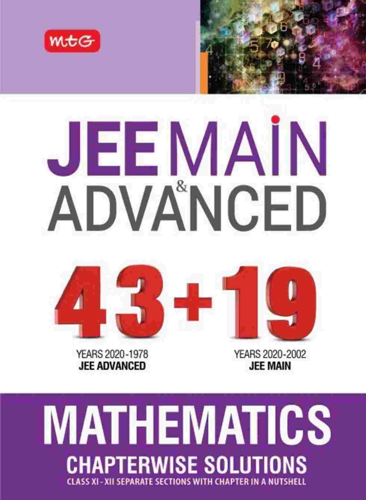 MTG 43 years JEE ADVANCE +19 year jeemain pyq book