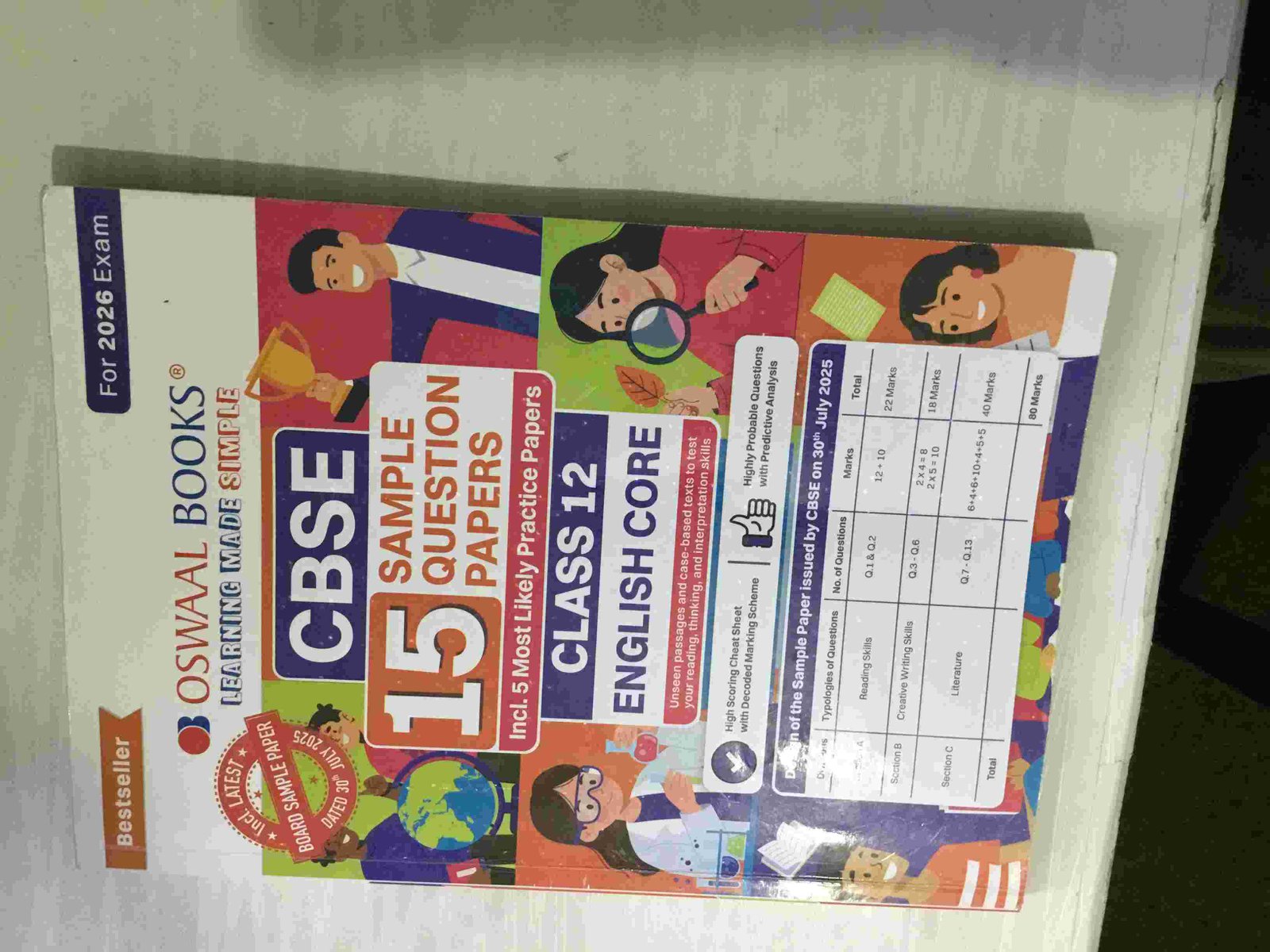 Oswaal 15 Sample Question Papers Class 12 English