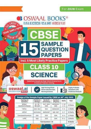 OSWAAL SCIENCE SAMPLE PAPER 2025-26 For class 10