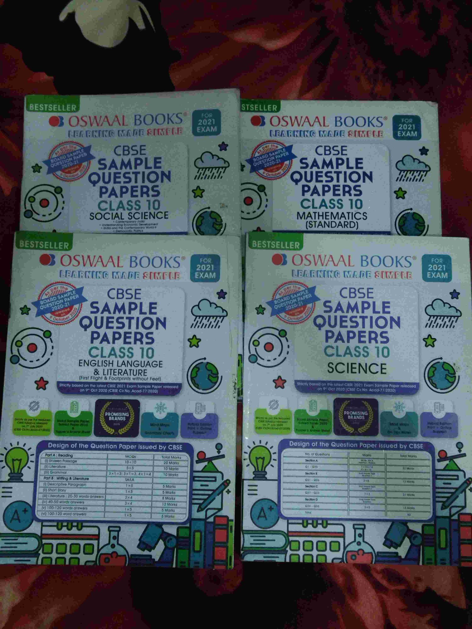CBSE English+Maths (Std)+Sci+Ss SQP book 2021