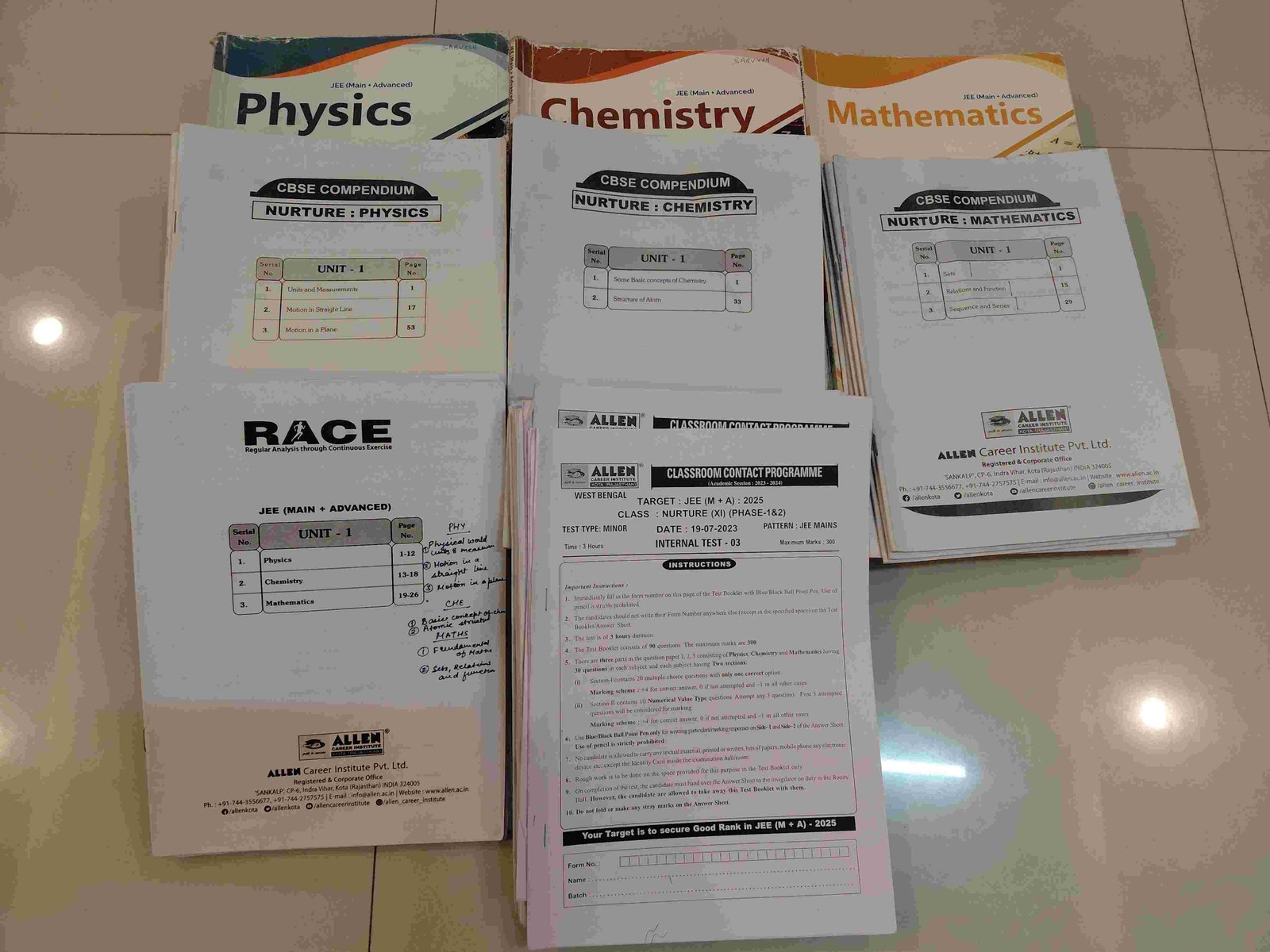 Allen class 11th modules dpps test papers
