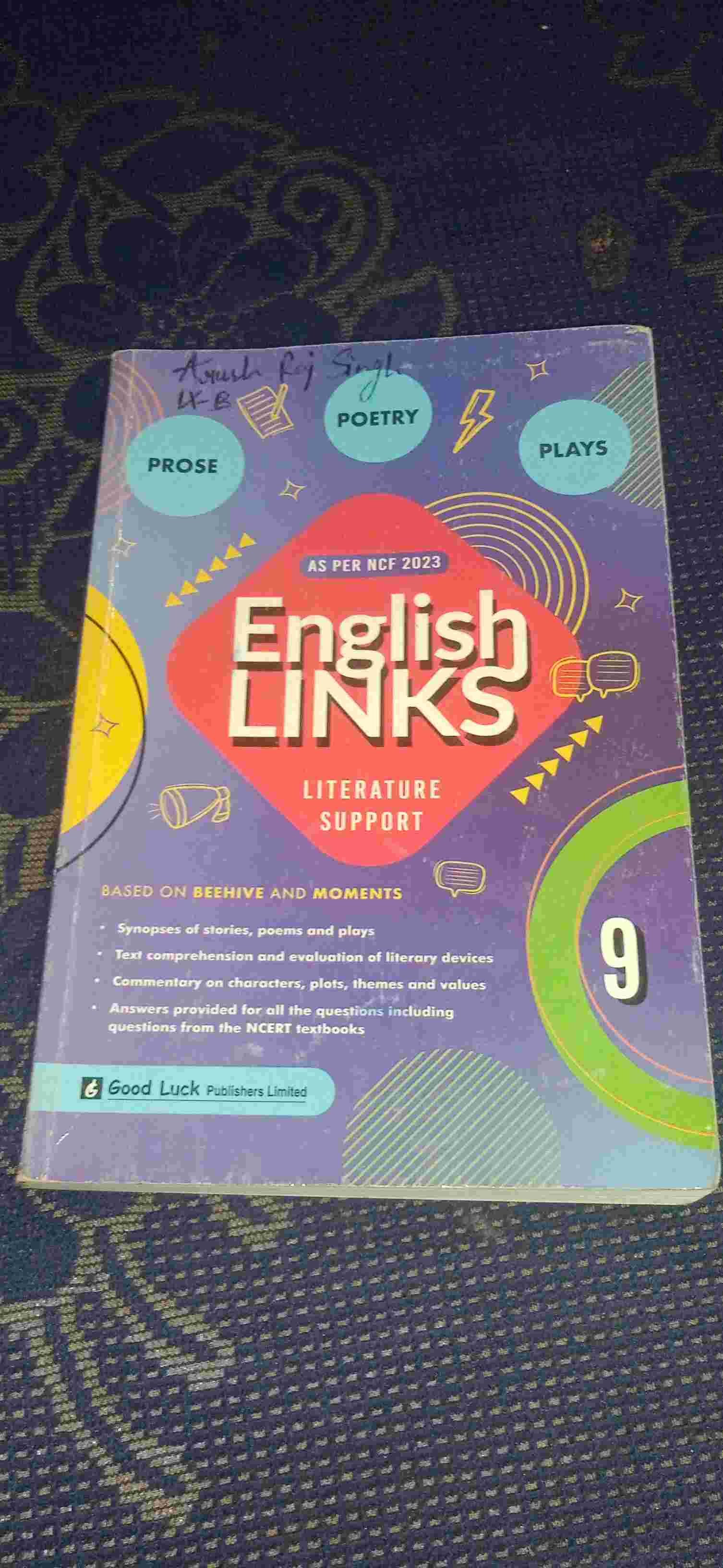 English links literature support class 9