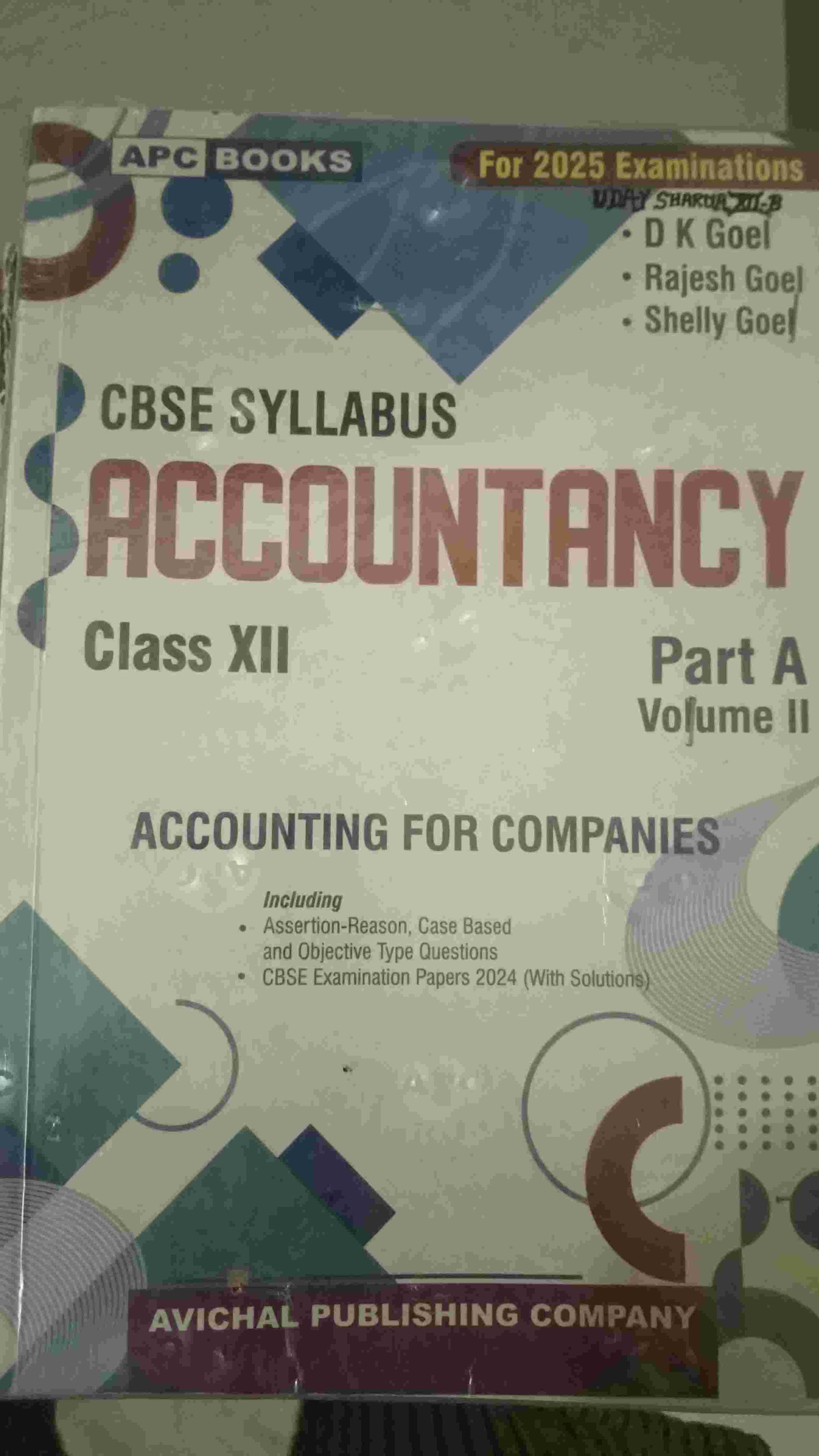 ACCOUNTANCY CLASS 12 BOOKS OF D. K GOEL COMMERCE
