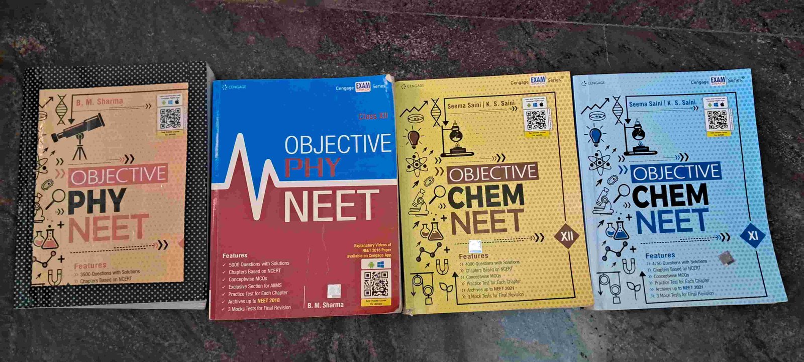 4 Cengage Books of Objective Qns for Phy&Chem