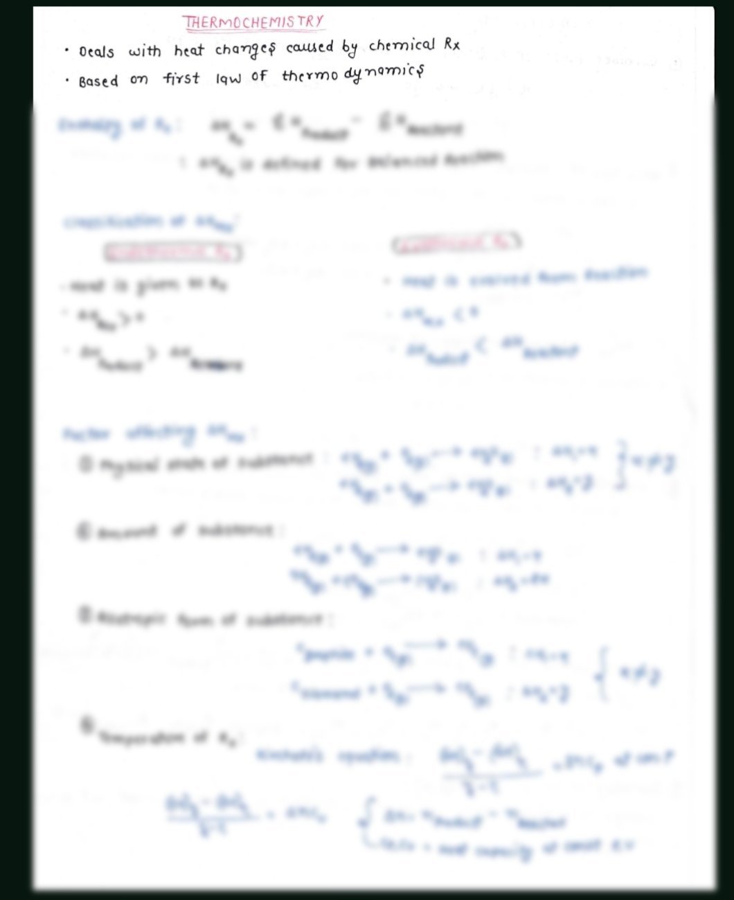 Short notes for revision