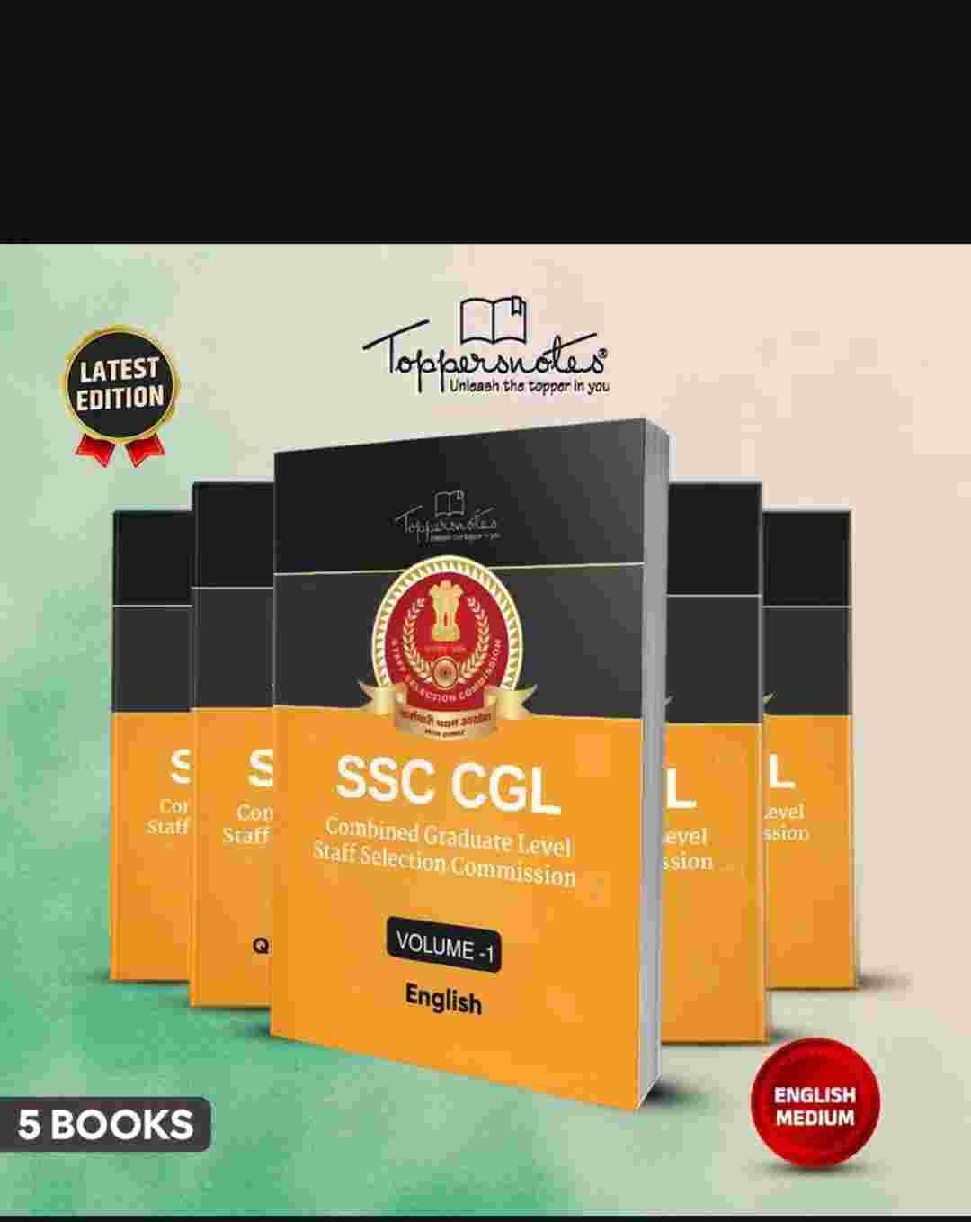 SSC - CGL - English Medium - 5 Books - ToppersNote