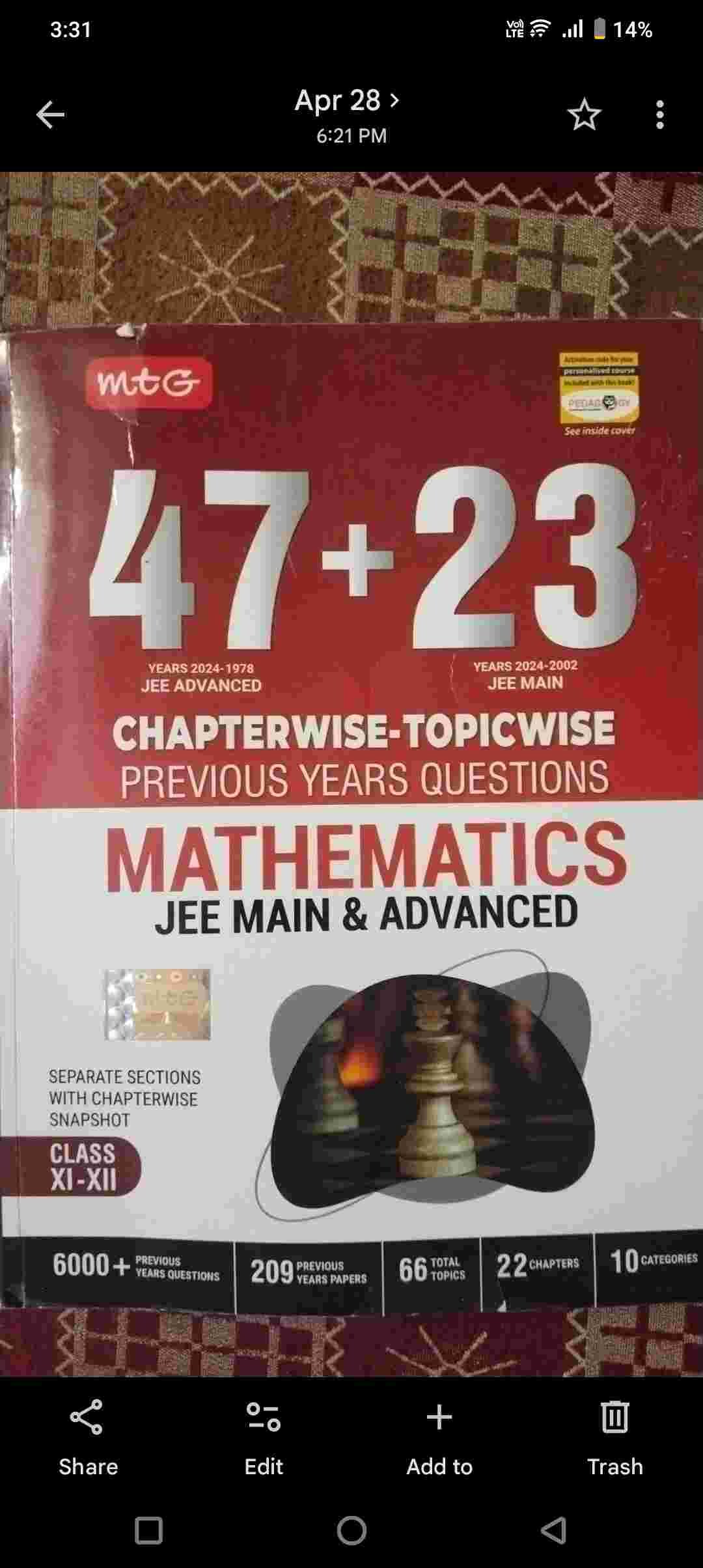 Mtg Jee mains+ Advance Maths Archive