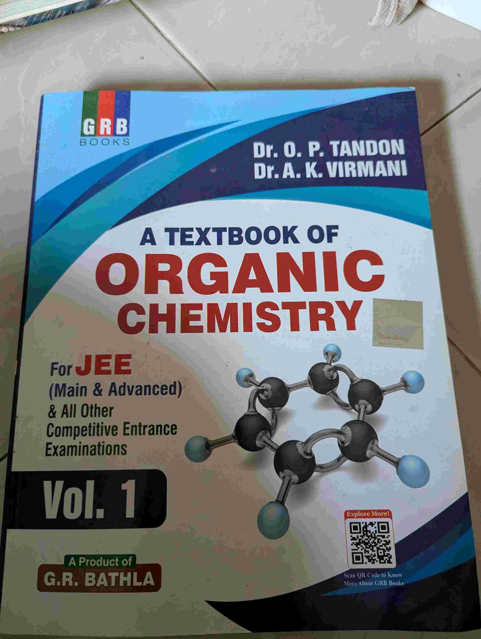 A textbook of organic chemistry  jee mains and adv - Second Hand - Bookaao