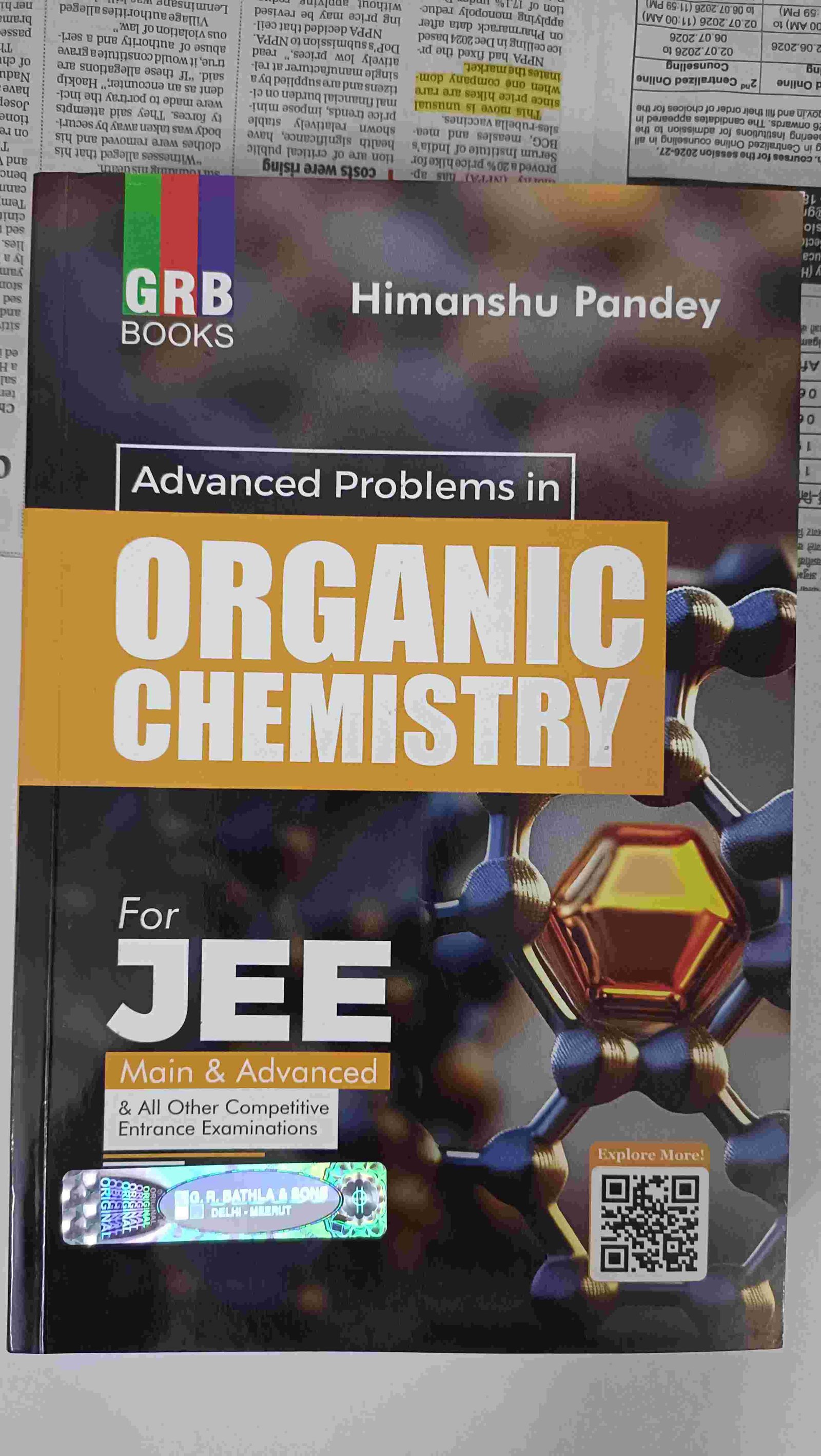 Buy New Advance Problems in Organic Chemistry for JEE in New Delhi - Bookaao