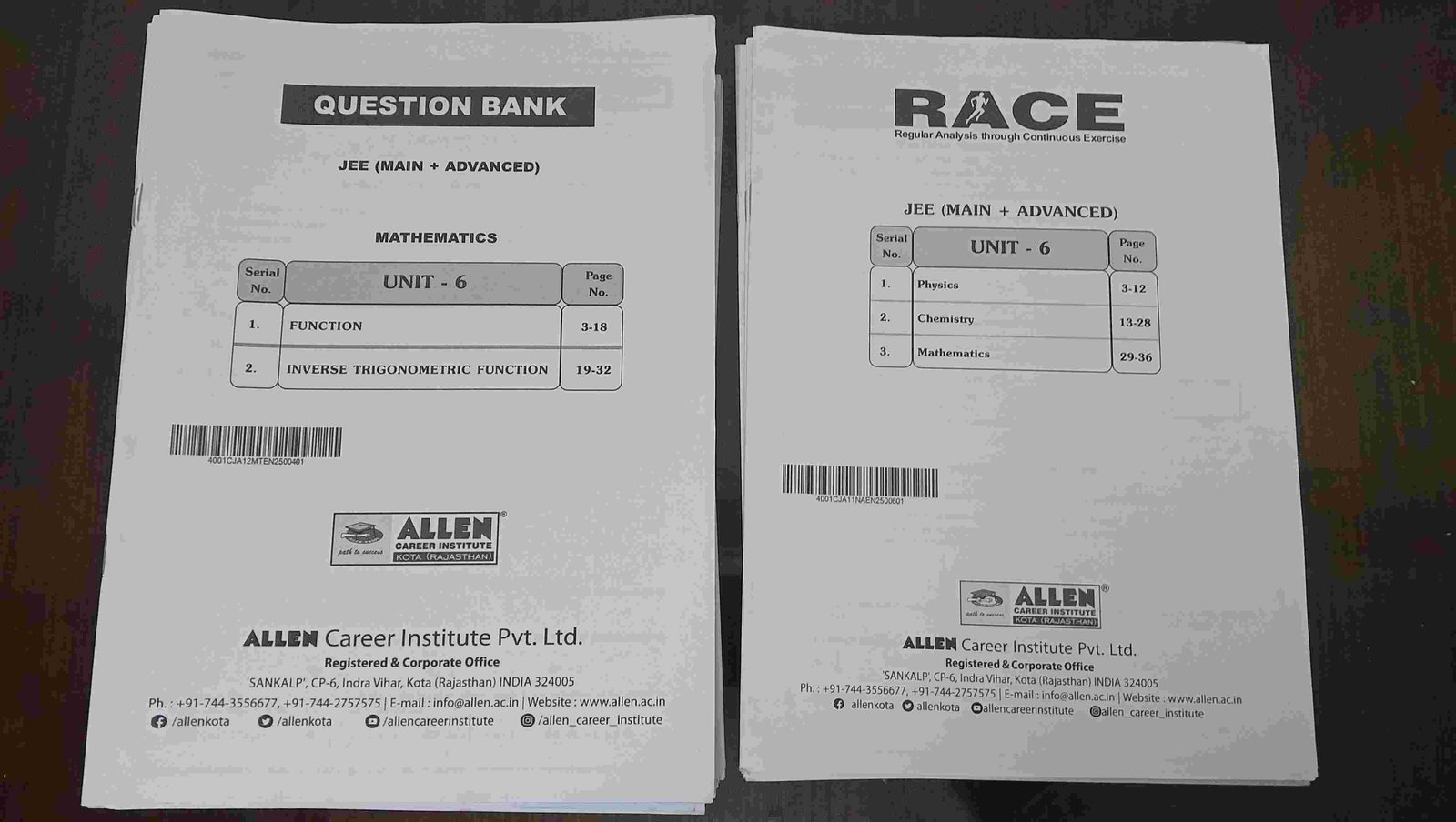 ALLEN Class 12 JEE ( Main+Adv) RACE+ Question bank - Second Hand - Bookaao