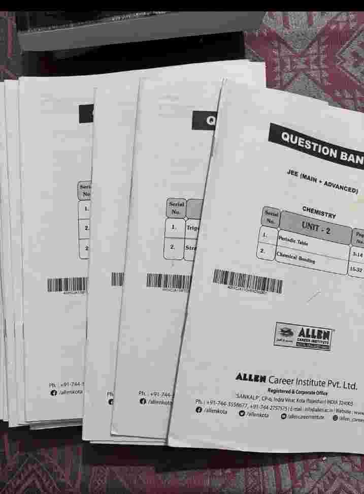 ALLEN exclusive Question Bank+Races Sheets JEE - Second Hand - Bookaao