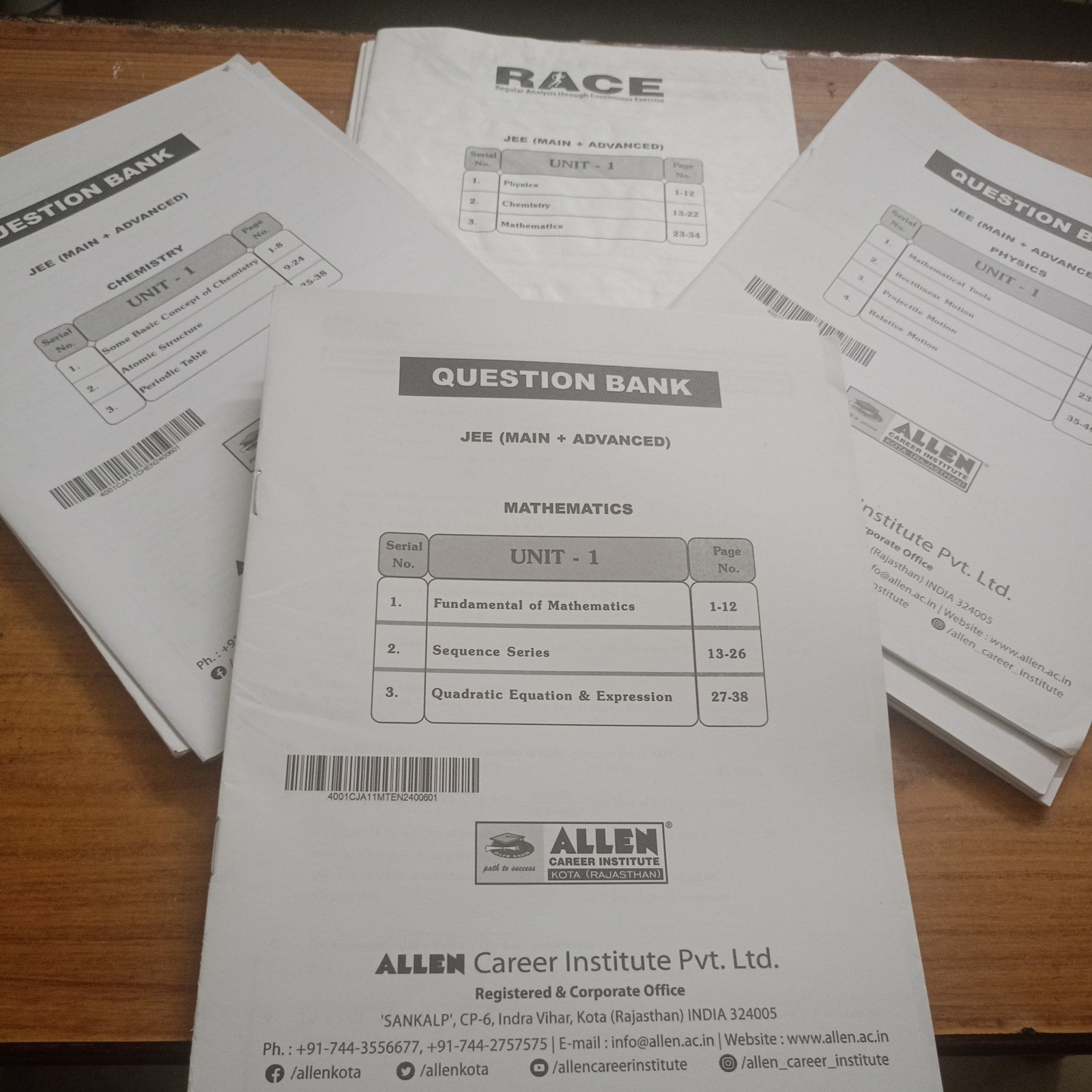 Allen kota RACE material+ QUESTION BANK ( 11TH) - Second Hand - Bookaao