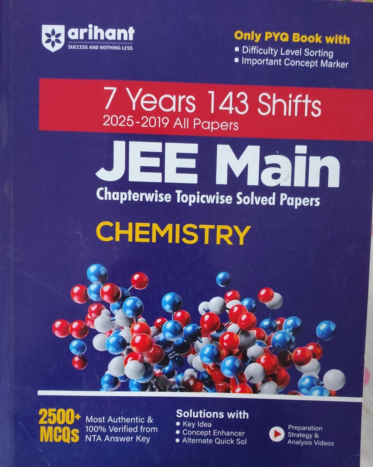 Arihant JEE Main Chapterwise Solved Papers Chemist - Second Hand - Bookaao