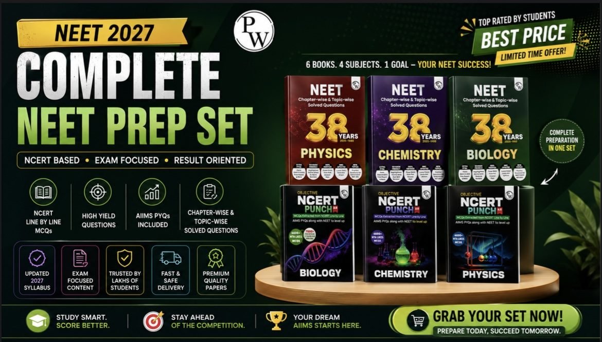 PW NEET 2026 NCERT Punch &amp; 38 Years PYQ (PCB) — Special Offer — Bookaao