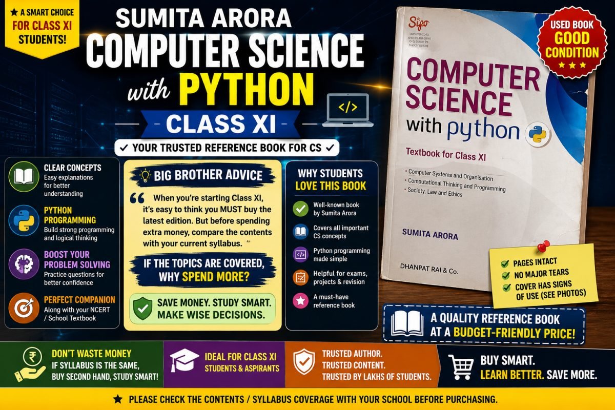 Computer Science with Python by Sumita Arora 11TH — Special Offer — Bookaao