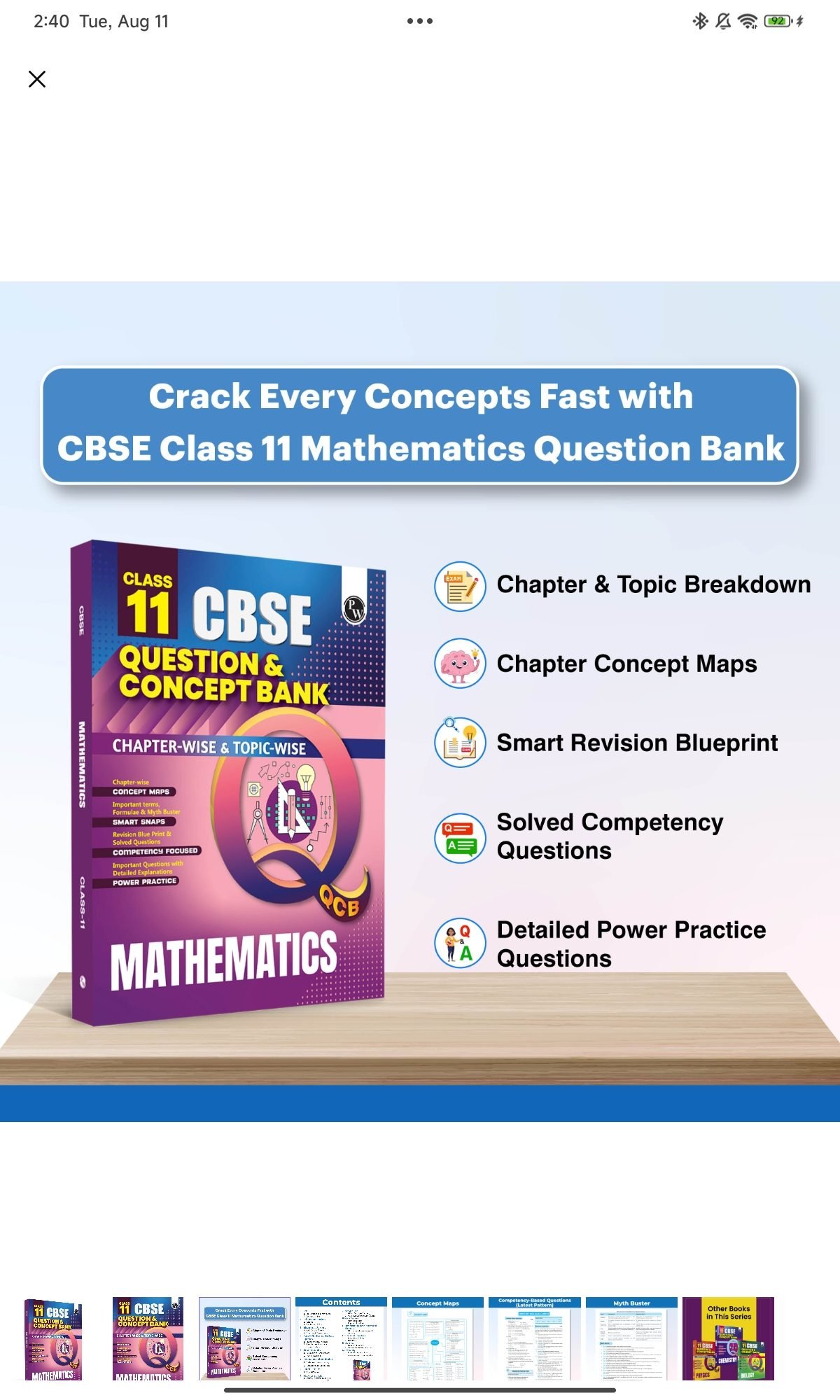 Pw cbse concept and questions bank class 11 maths — Special Offer — Bookaao