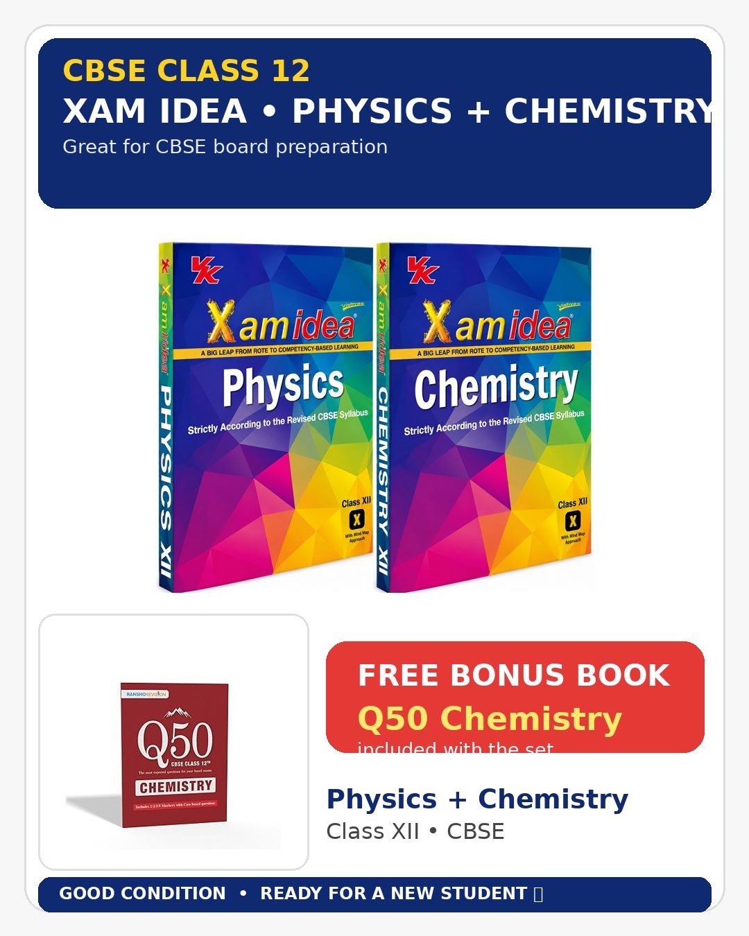 Xam Idea Class 12 Physics &amp; Chemistry – CBSE — Special Offer — Bookaao