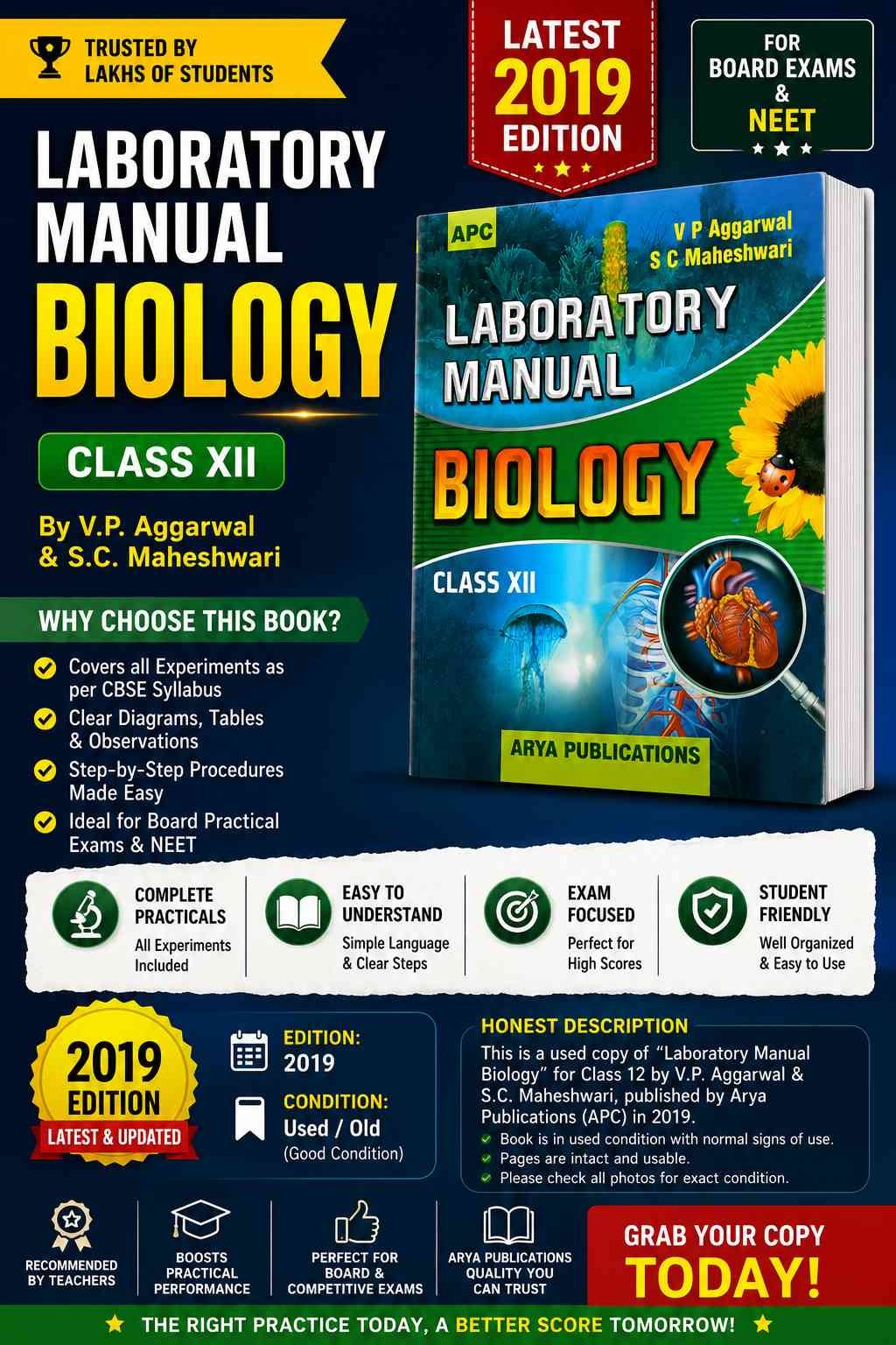Laboratory Manual Biology - Class 12 — Special Offer — Bookaao