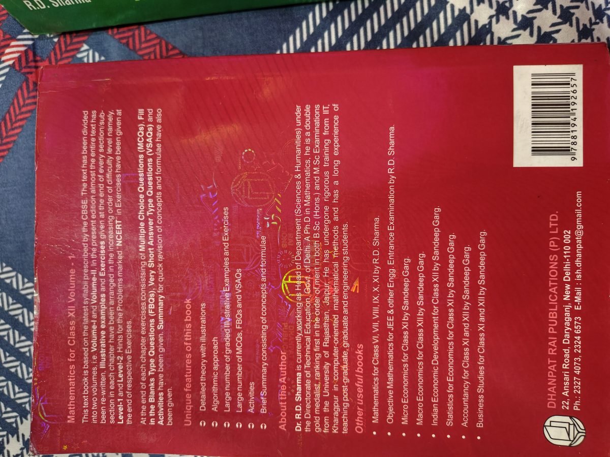 R.D.Sharma class 12 both volume1&amp;2 — Special Offer — Bookaao