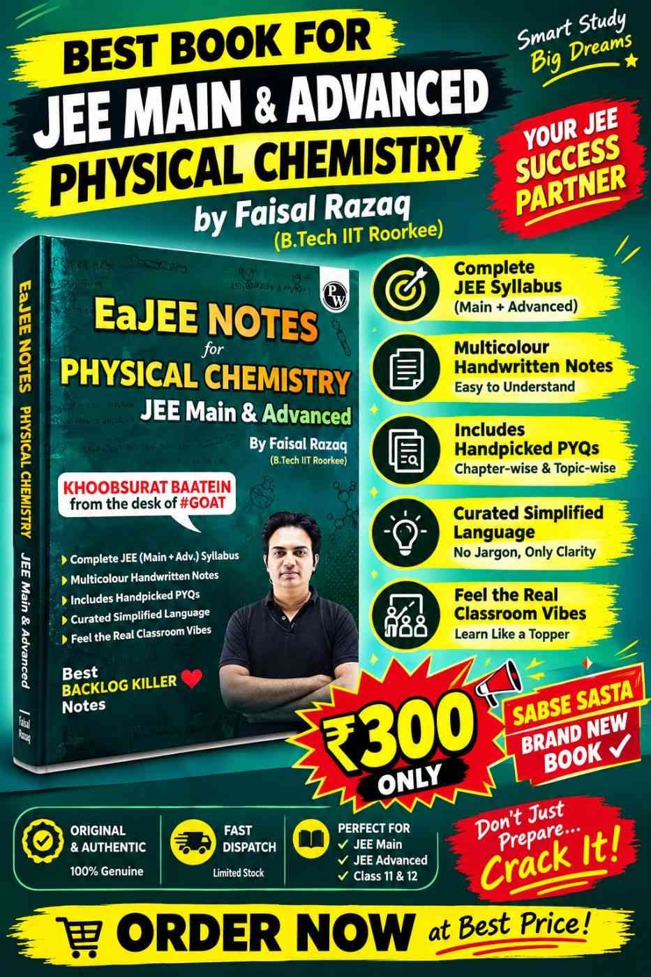 Eajee Notes for Physical Chemistry | by Faisal Sir — Special Offer — Bookaao