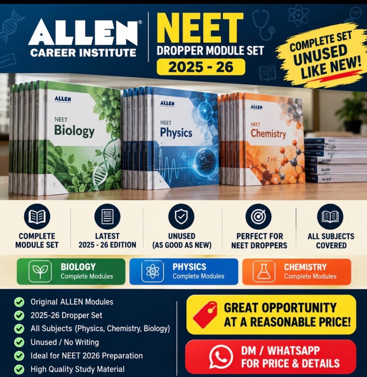 2025 - 2026  allen neet dropper module set unused — Special Offer — Bookaao
