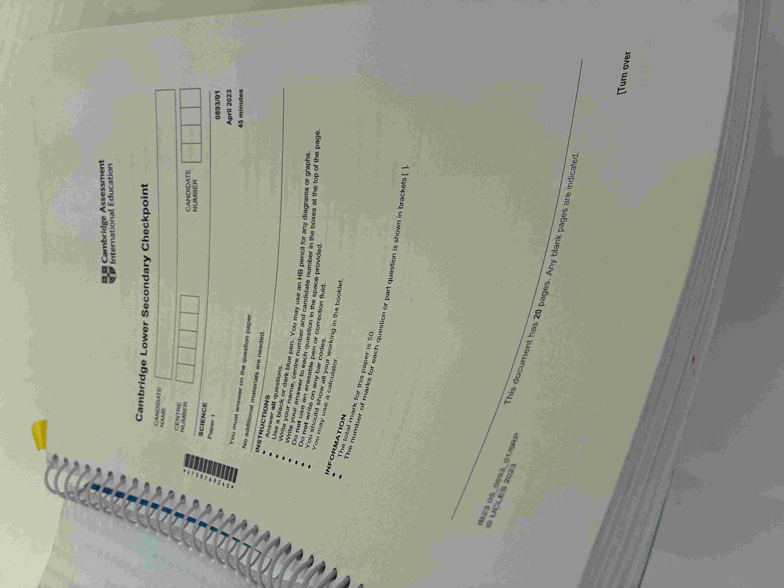 Cambridge Lower Secondary Check point practice - Second Hand - Bookaao