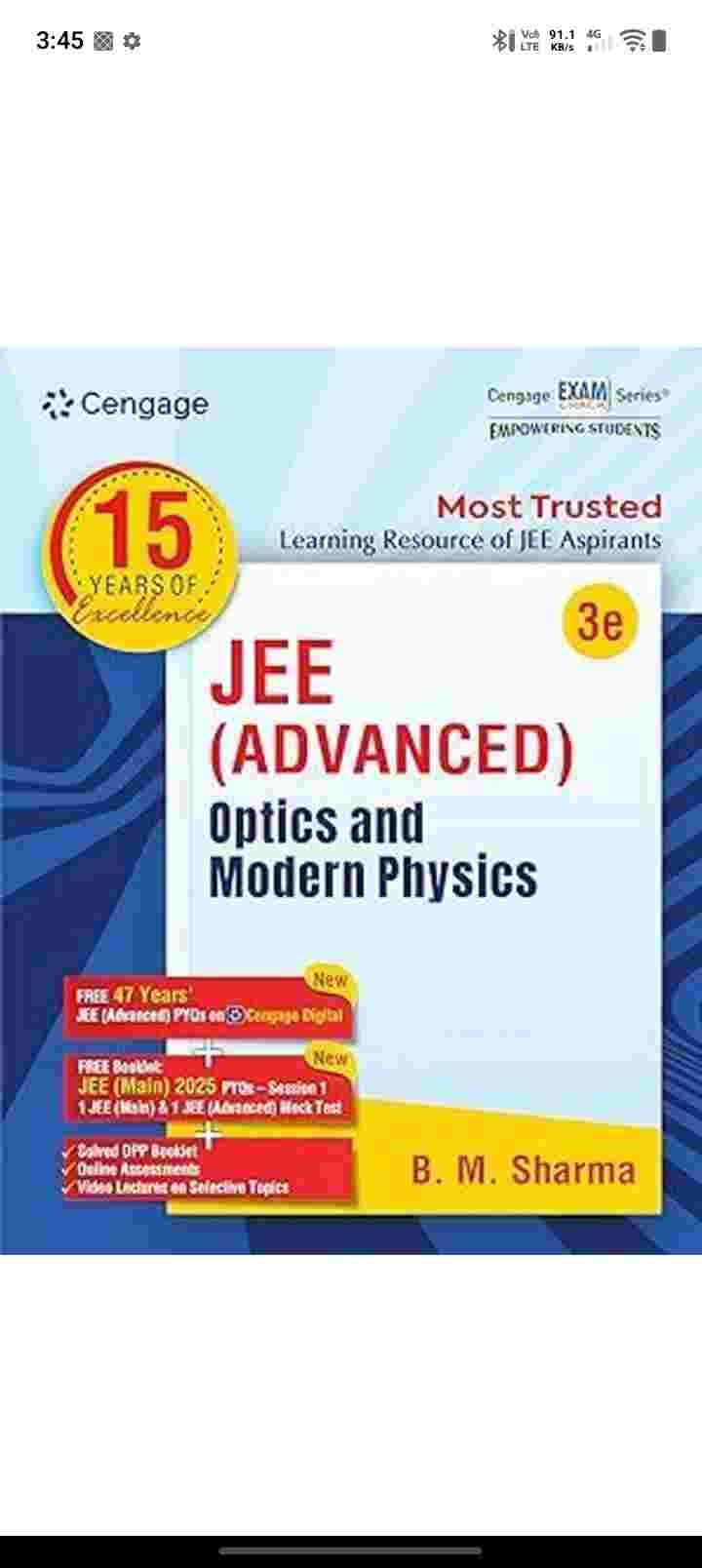 CENGAGE JEE ADVANCED  OPTICS AND MODERN PHYSICS - New Book - Bookaao