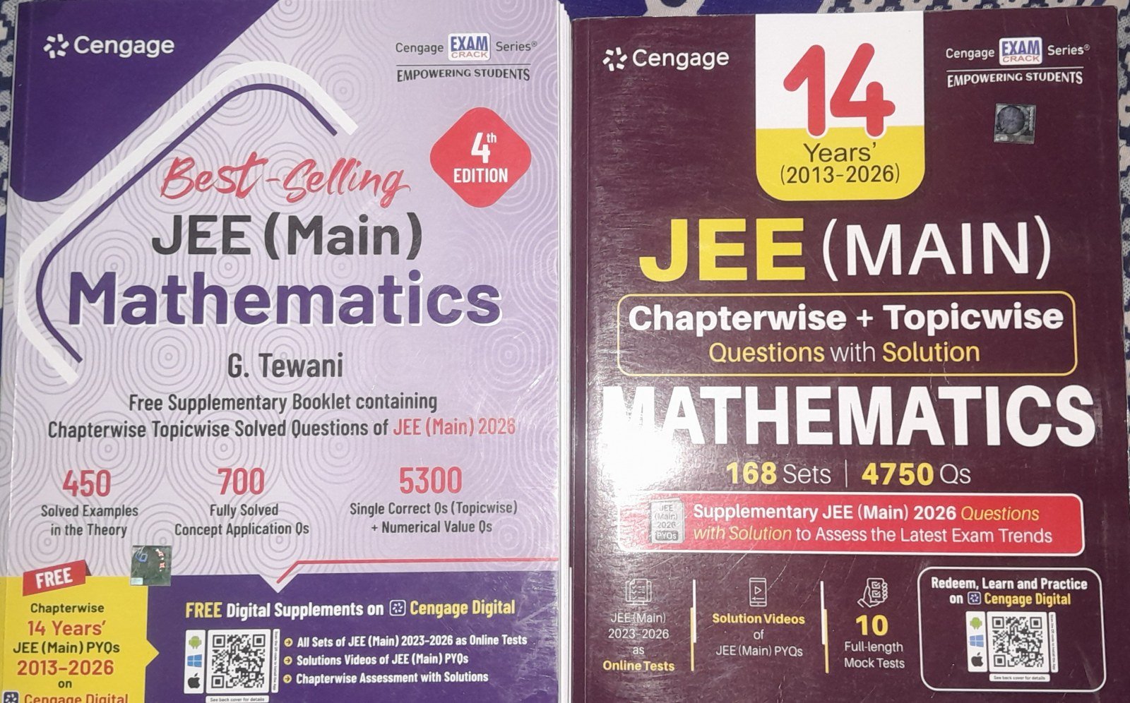 Cengage JEE Main Maths Books+14 Years PYQ G.Tewani - Second Hand - Bookaao