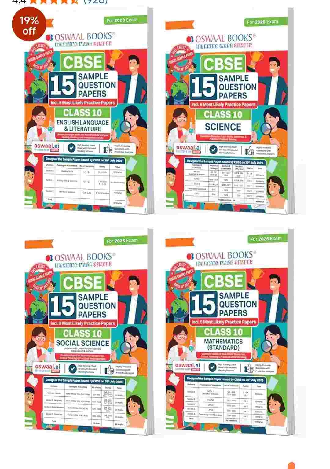 Class10cbsesamplepaperoswaalfullsetwithrdsharmamat - New Book - Bookaao