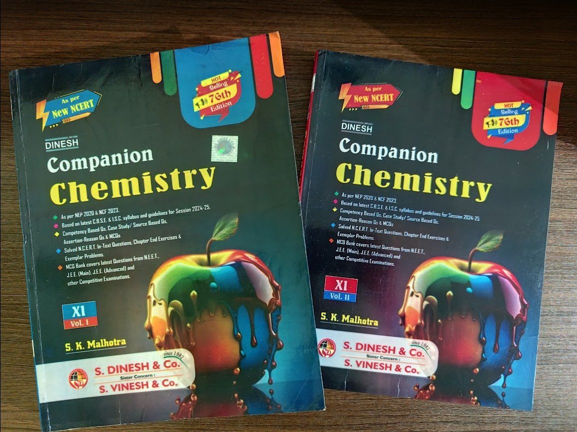 Buy Second Hand Dinesh Companion Chemistry Class 11 Vol. 1 & Vol 2 in ADITYAPUR - Bookaao