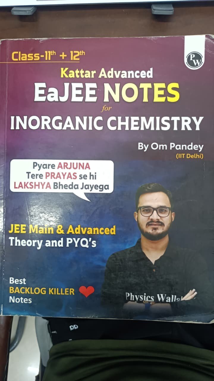 EaJee notes Inorganic Chemistry ( OM PANDEY SIR ) - Second Hand - Bookaao