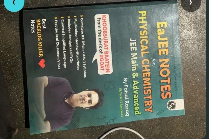 EAJEE NOTES PHYSICAL CHEMISTRY FOR JEE BY PW - Second Hand Book in Purdil nagar - Bookaao