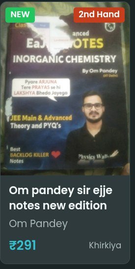 Ejee notes inorganic by om pandy sir pw for jee #3 - Second Hand - Bookaao