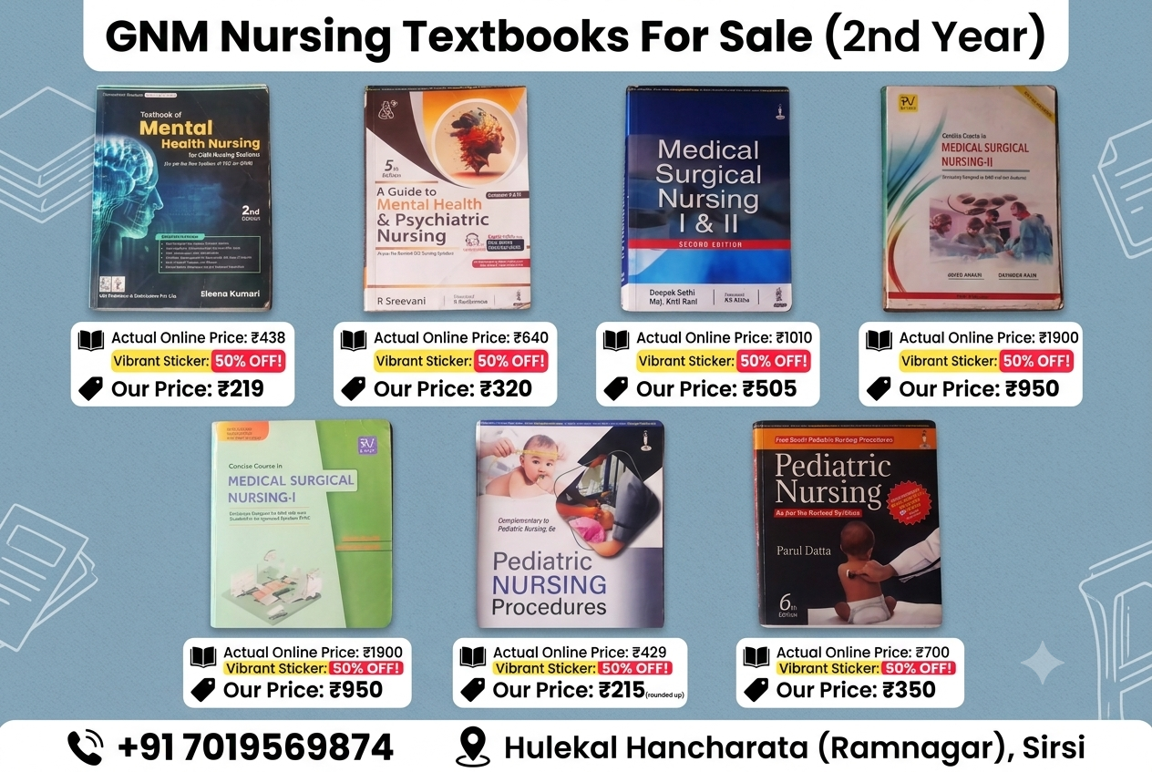 GNM Nursing Textbooks 2nd year for sale ,50% off ! - Second Hand - Bookaao