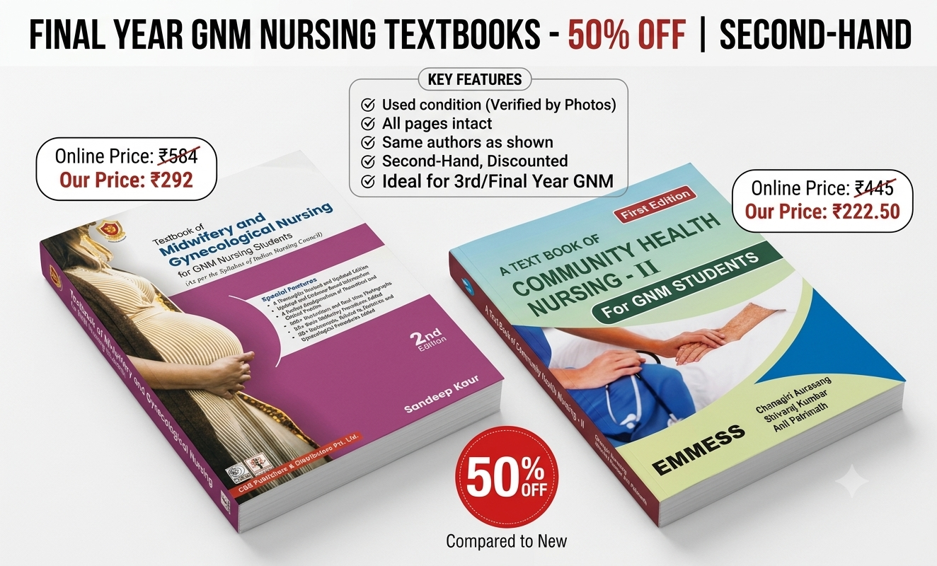 GNM Nursing Textbooks 3rd year for sale ,50% off ! - Second Hand - Bookaao