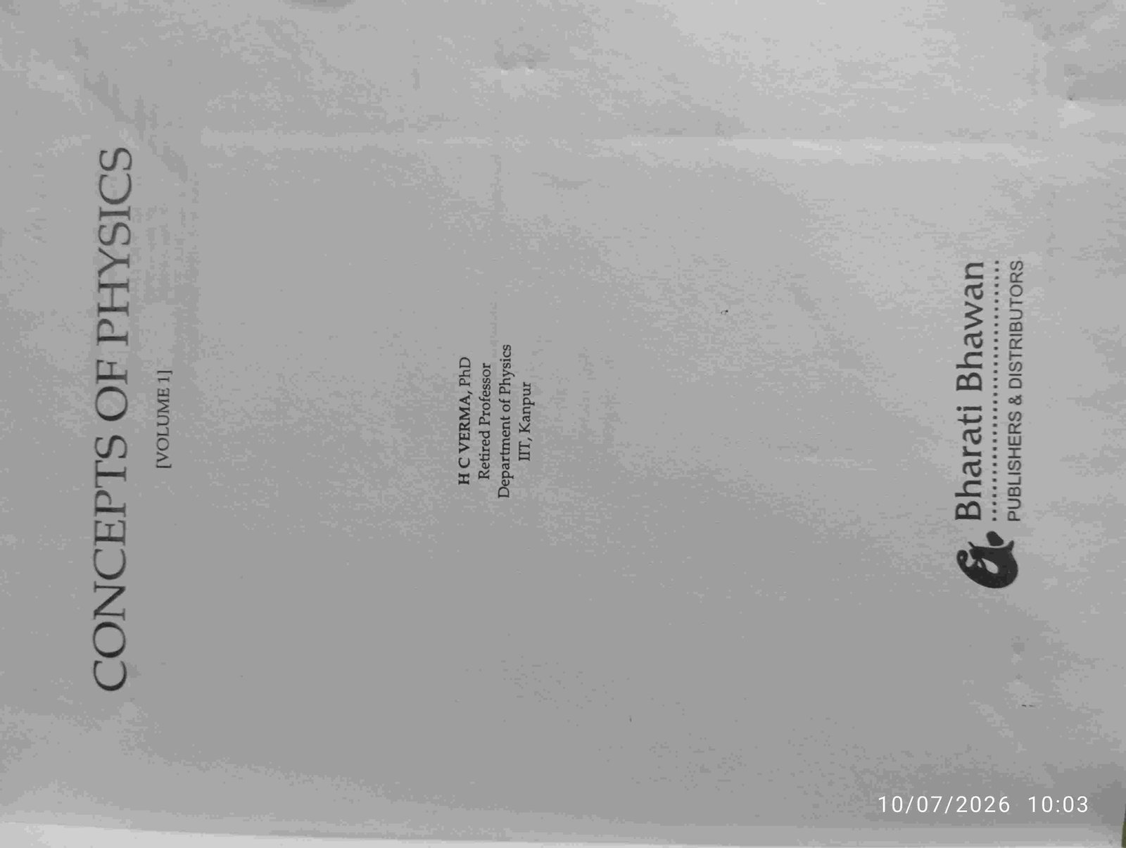 HC verma volume 1 - New Book - Bookaao