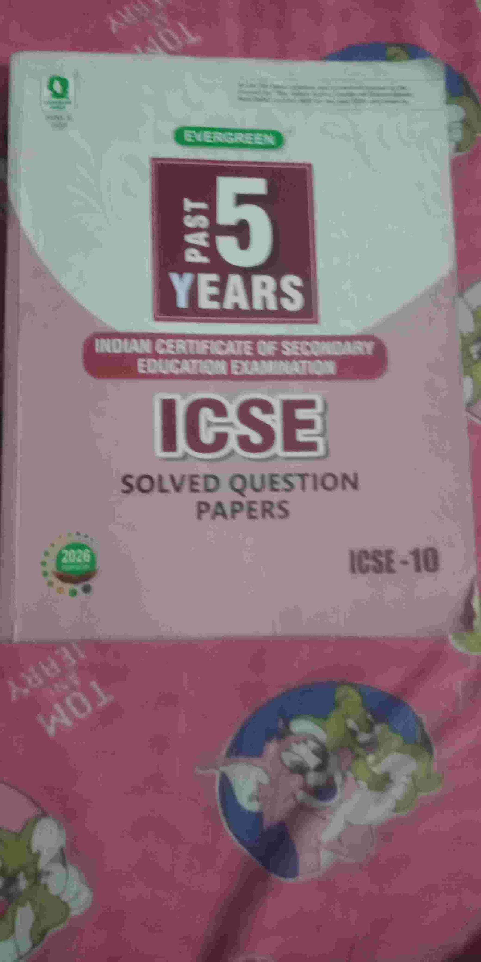 Icse 5 years question paper class 10 by evergreen - New Book - Bookaao