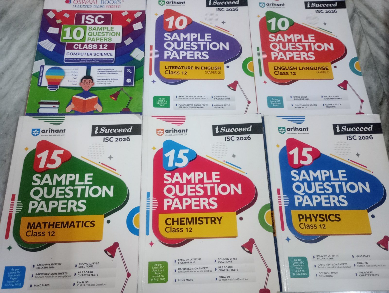 ISC Arihant(5)+ Oswaal(1) sample question papers - Second Hand - Bookaao