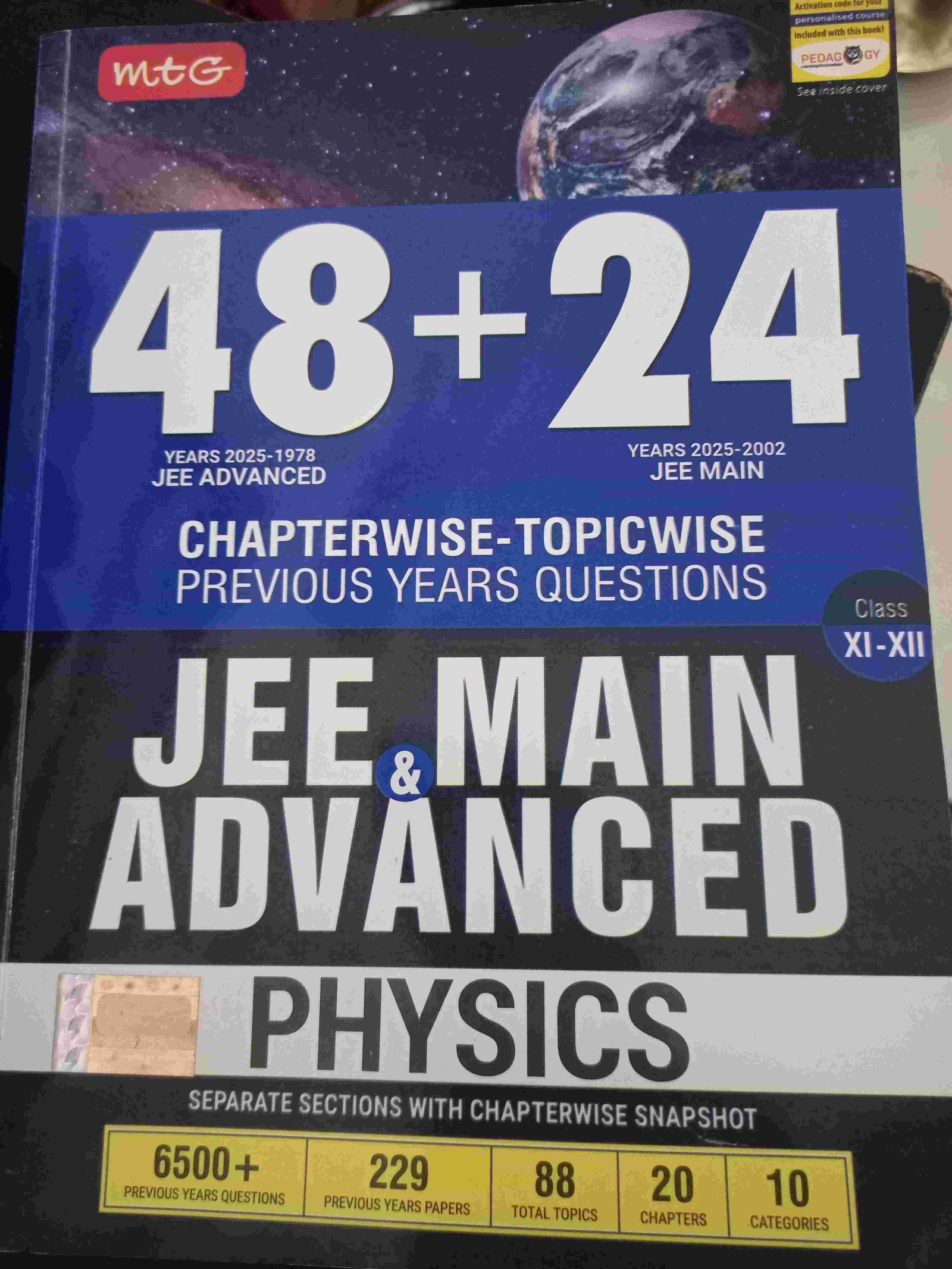 JEE MAIN ADVANCED PHYSICS BOOK YEARS 2025-1978 - New Book - Bookaao