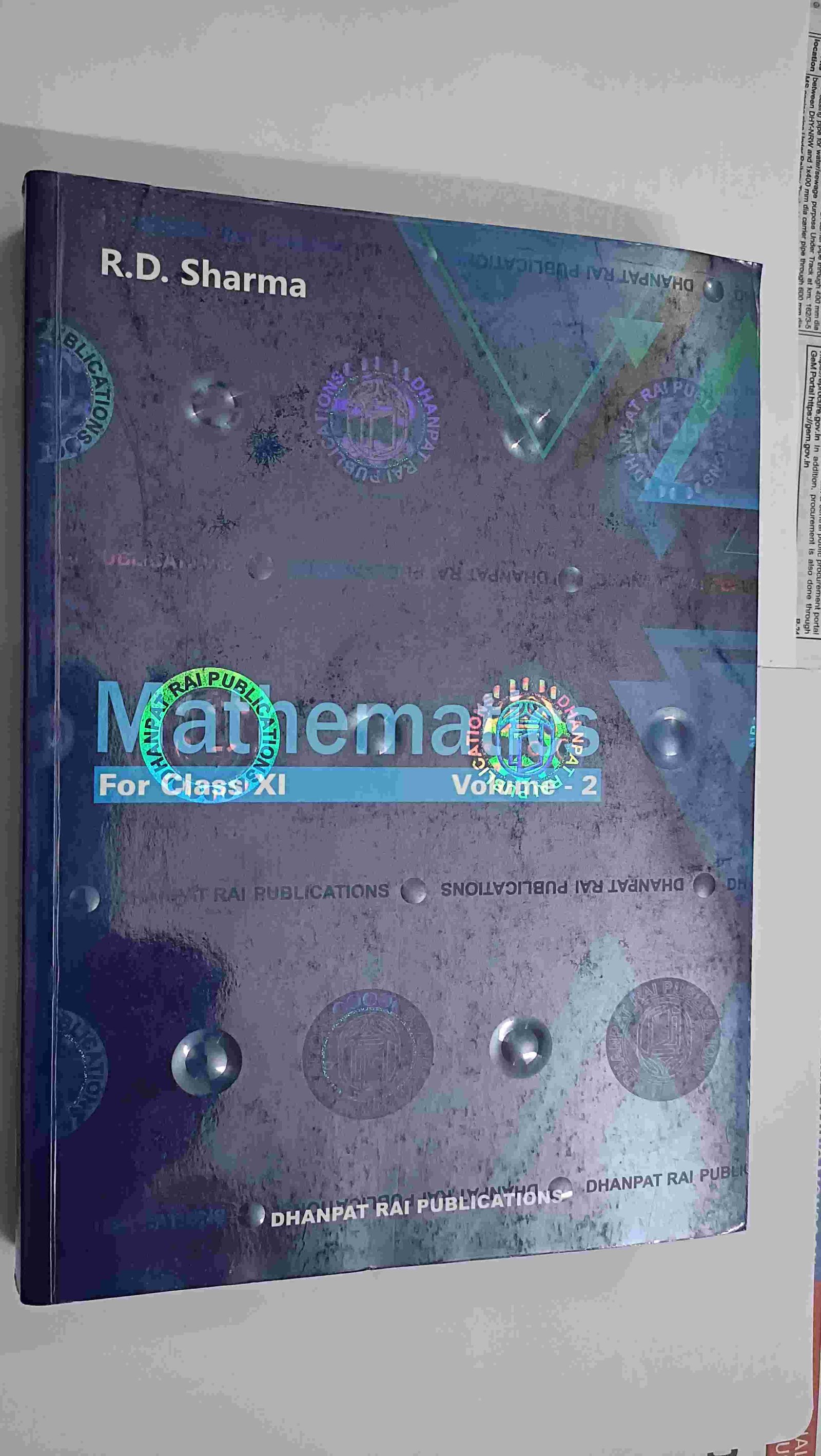 Mathematics for Class Xi - Vol-2 R D Sharma - New Book - Bookaao