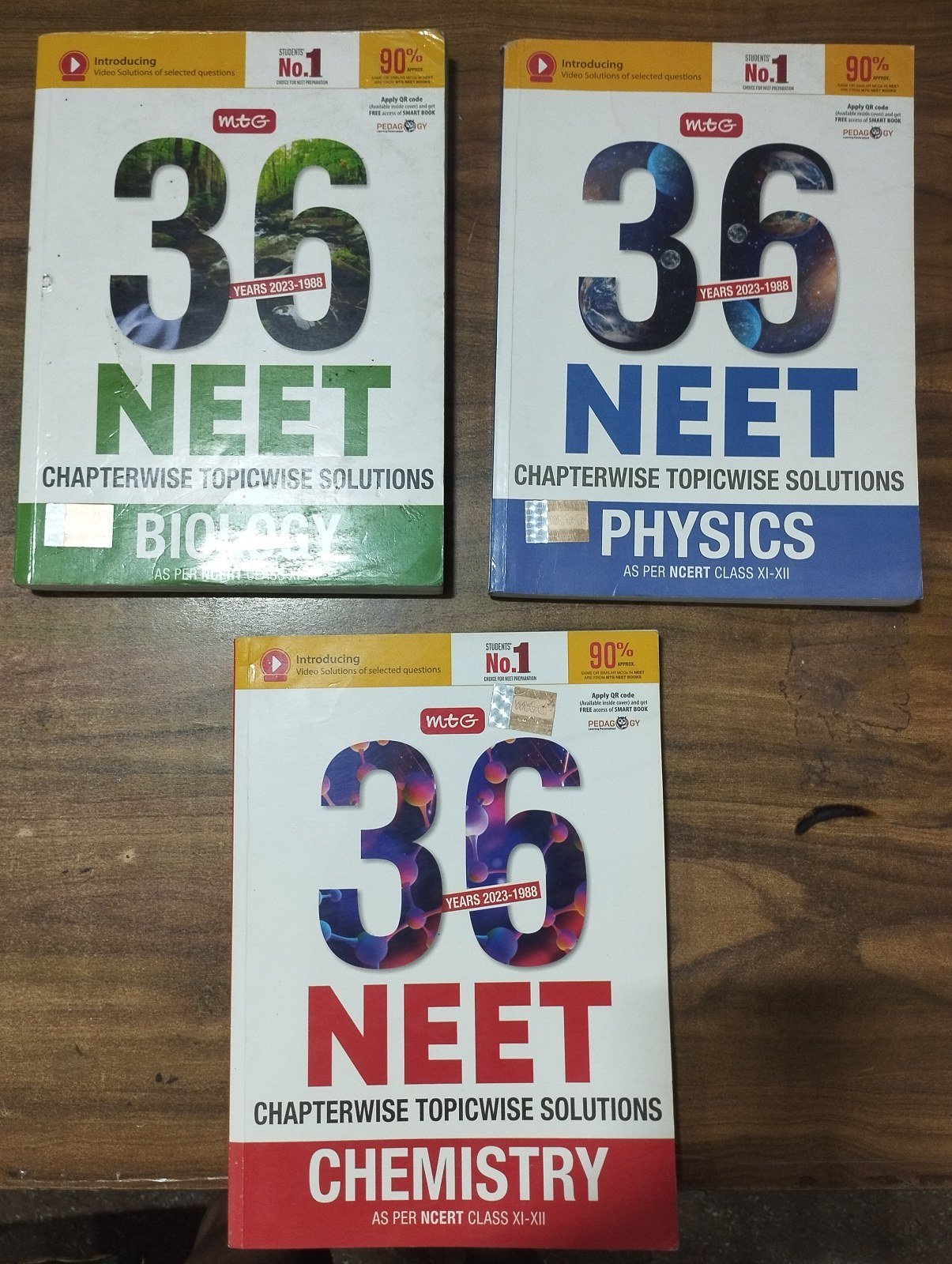 MTG 36 Years NEET PYQS ( P+C+,B) - 3 sets of books - Second Hand - Bookaao