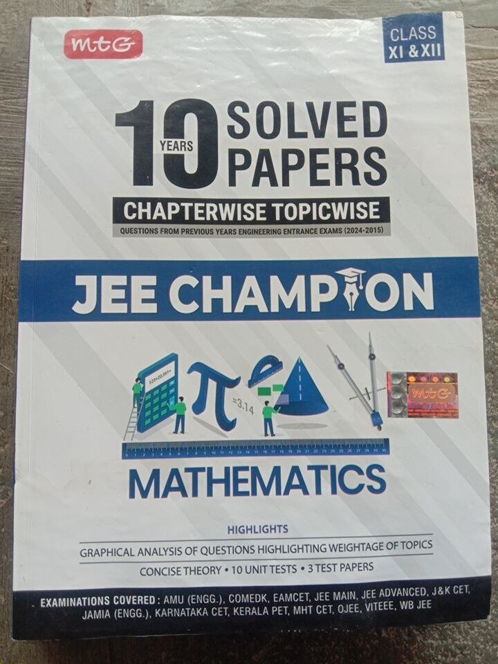 MTG JEE Champion [mathematics]- 10 Years solved - New Book - Bookaao