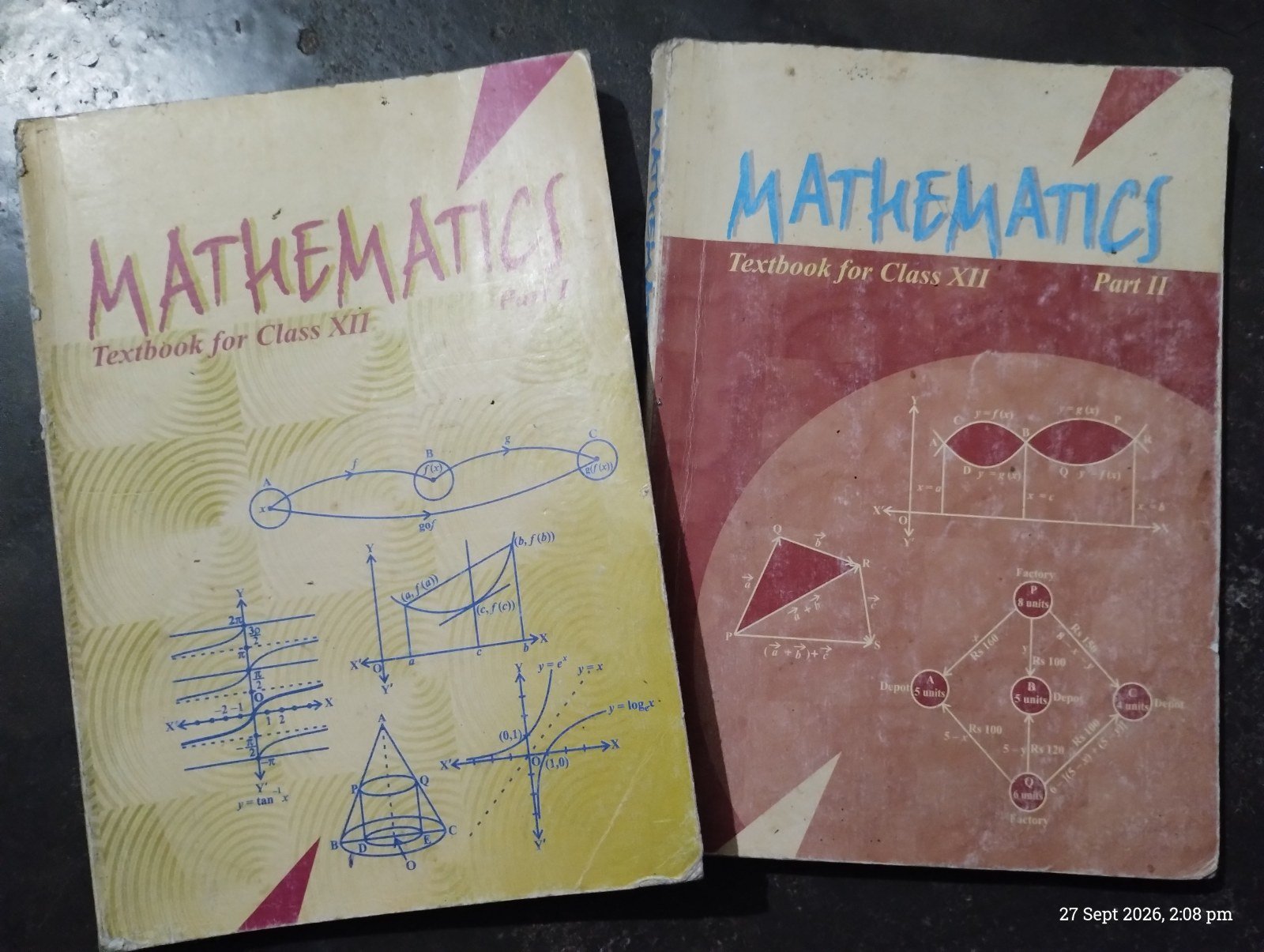 NCERT Mathematics Textbook For Class 12 -Part 1& 2 - Second Hand - Bookaao