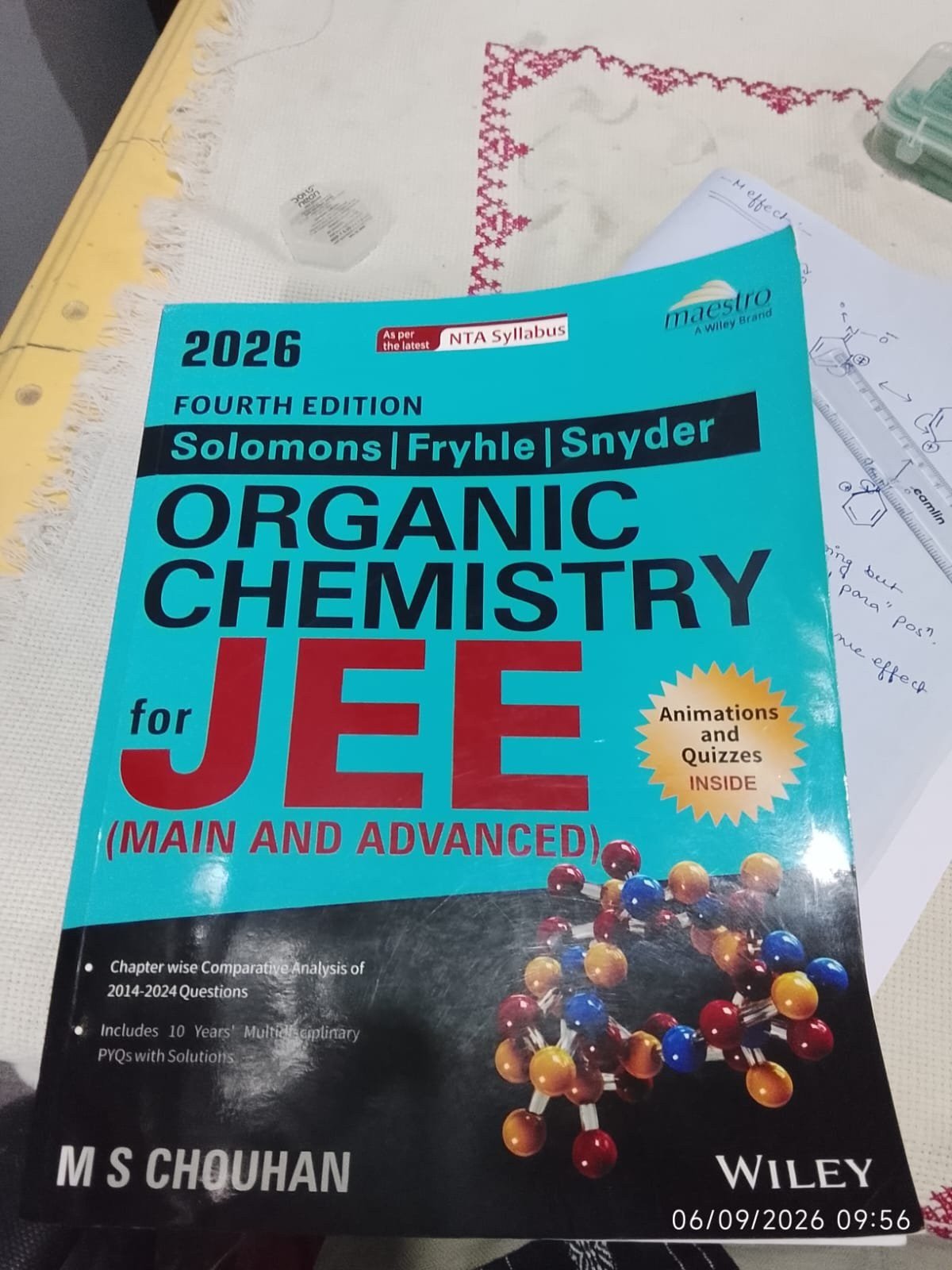 ORGANIC CHEMISTRY FOR JEE / Solomons (MS Chouhan) - New Book - Bookaao