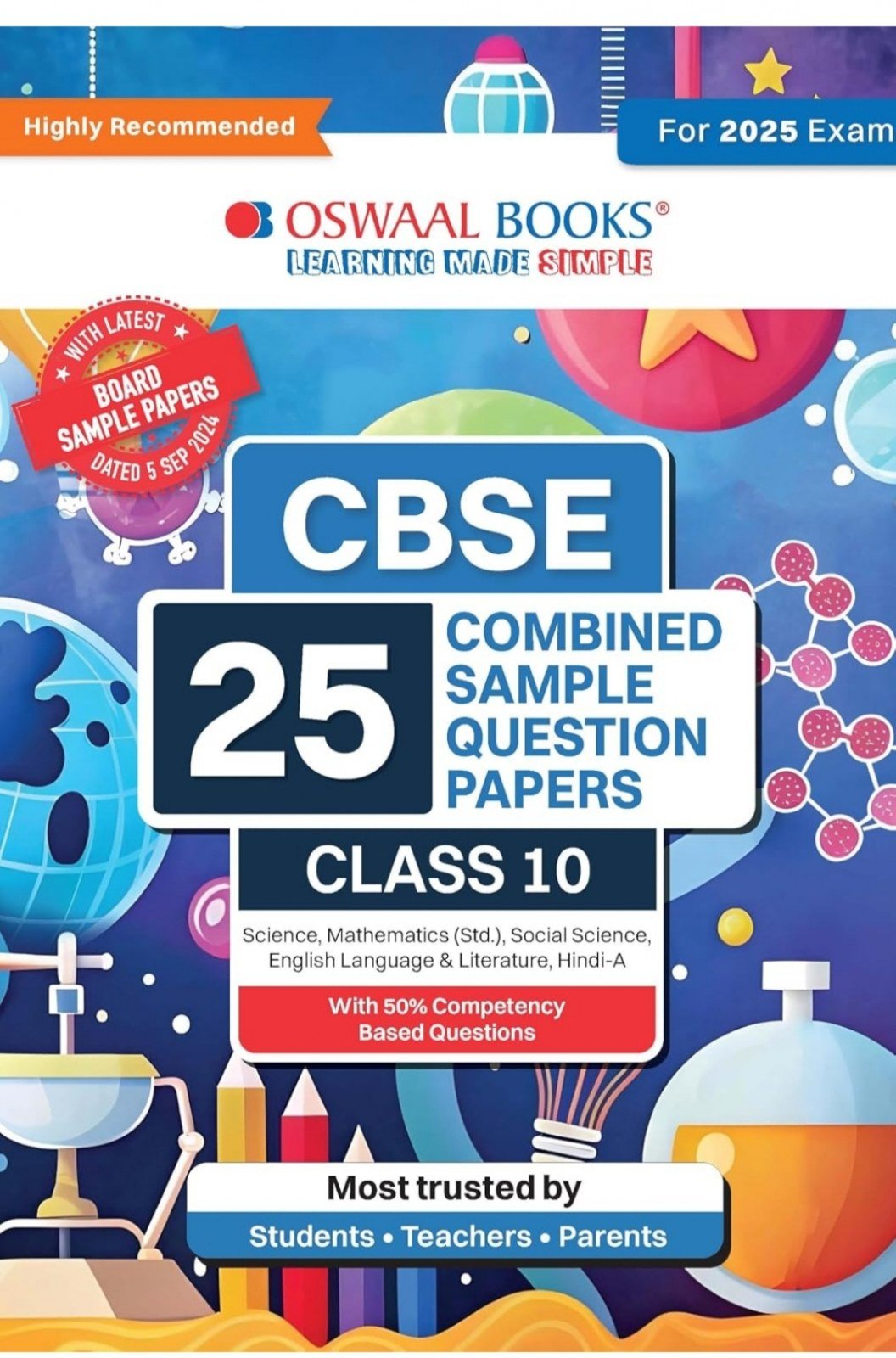 Oswaal Books CBSE class 10 -25 combined sample ppr - New Book - Bookaao