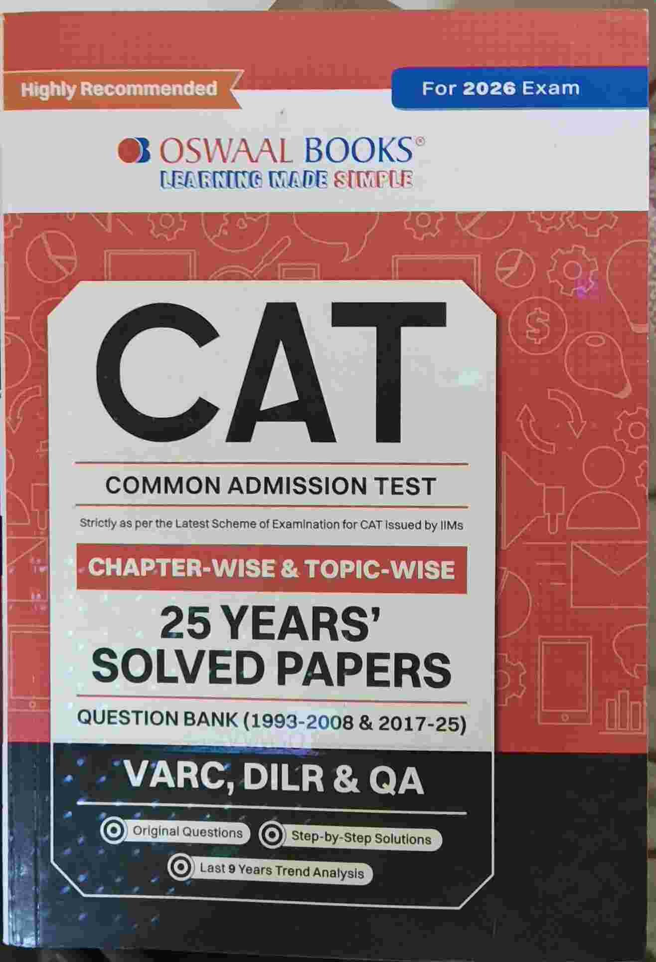 Oswaal CAT CHAPTER-WISE & TOPIC-WISE+25 YEARS PYQs - New Book - Bookaao