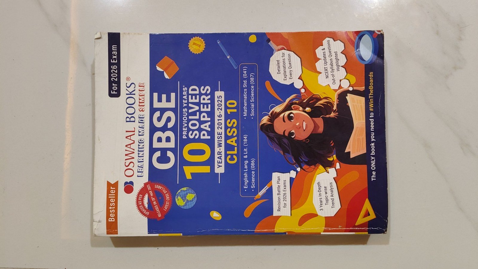 Oswaal CBSE 10 Years Solved Papers Class 10,4 subjects - 2nd Hand Book - Bookaao